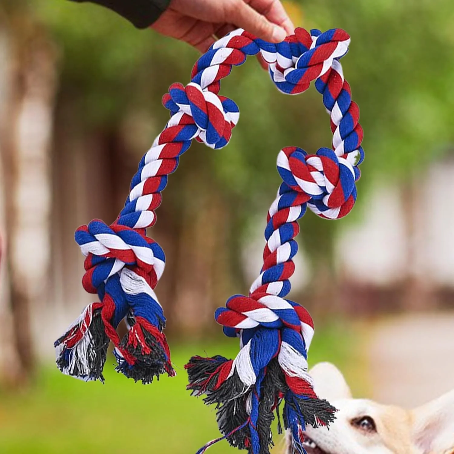 طناب سگ، اسباب بازی طناب کشی برای توله سگ - طناب جویدنی سگ برای نژادهای بزرگ و متوسط، تسکین بی حوصلگی برای جویدن تهاجمی، بازی در فضای باز
