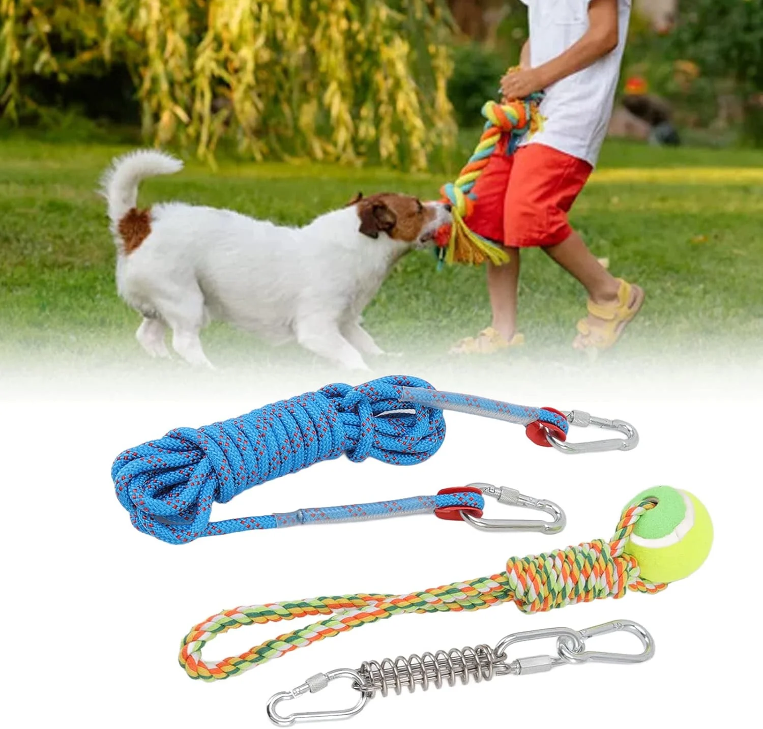 آویز فنری Tnfeeon - طناب اسباب بازی سگ، اسباب بازی طنابی کوچک برای توله سگ ها و نژادهای کوچک، بهبود مهارت ها و تضمین حرکت