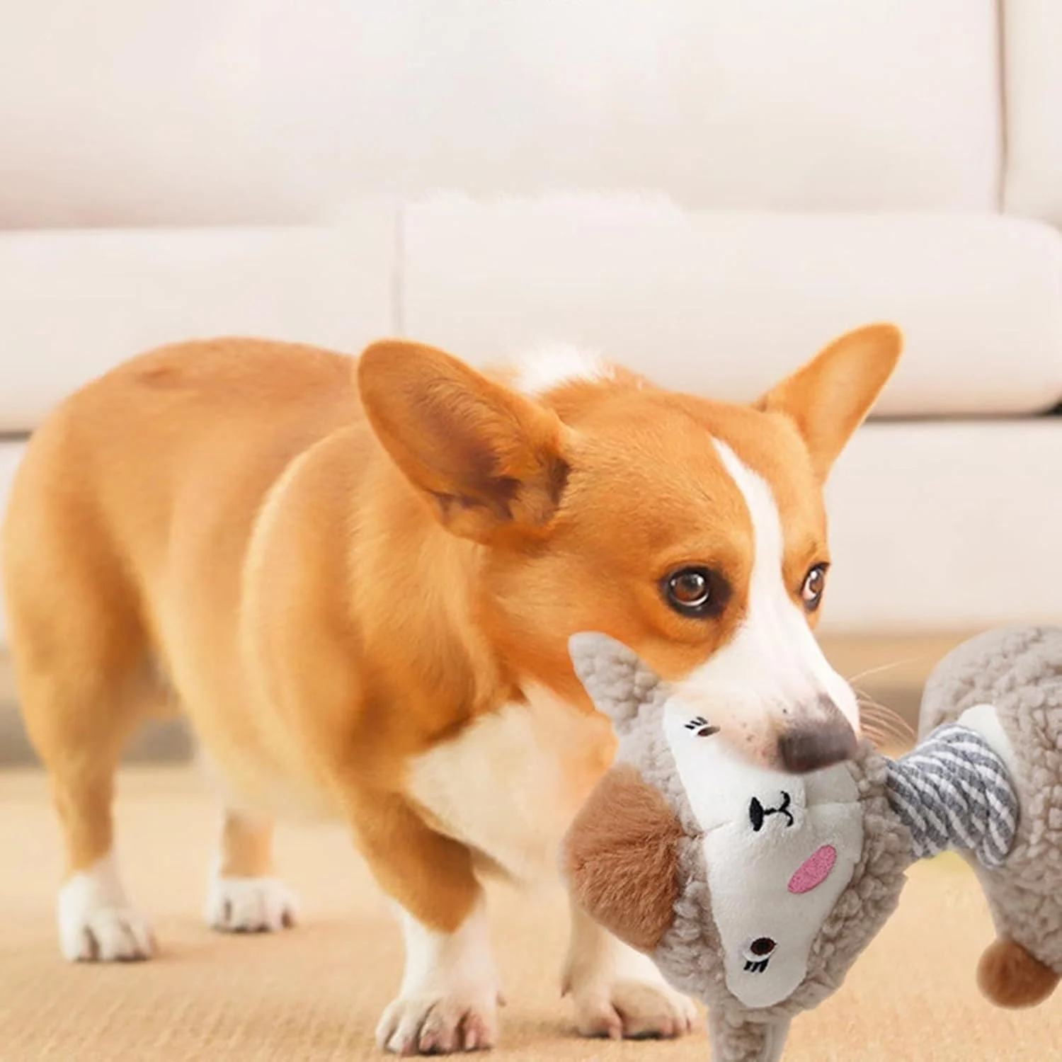 اسباب بازی سوت دار سگ | اسباب بازی جویدنی پولیشی آلپاکا، فعالیت های ورزشی برای تمرین، اوقات تنهایی، پارک، حیاط خلوت، کمپینگ در فضای باز