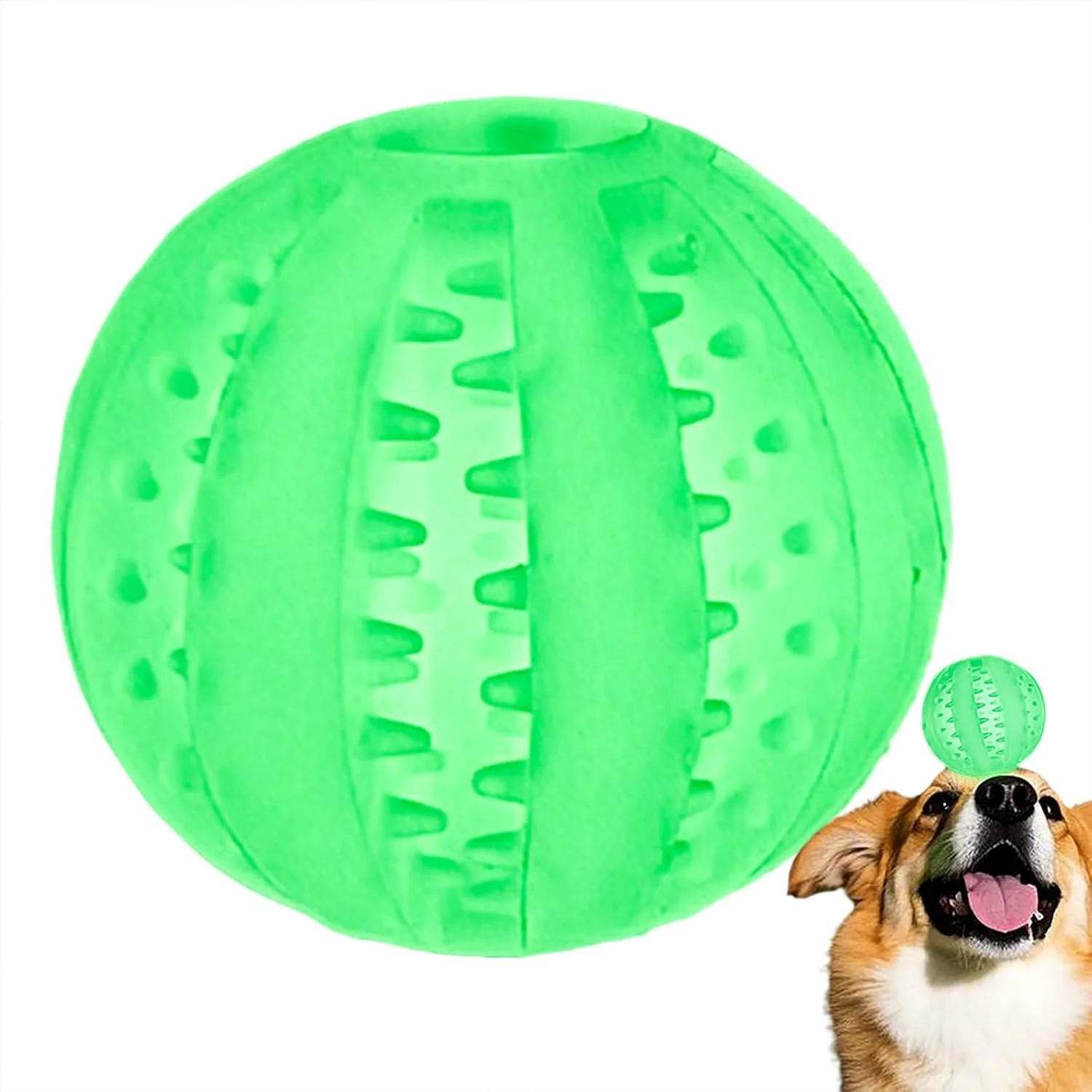 توپ سگ - توپ شب تاب برای سگ ها | ابزار آموزش جویدن لوازم حیوانات خانگی برای توله سگ های جویدنی تهاجمی، سرگرمی، غنی سازی، بازی در فضای باز، پیاده روی توپ سگ - توپ شب تاب برای سگ ها | ابزار آموزش جویدن لوازم حیوانات خانگی برای توله سگ های جویدنی تهاجمی، سرگرمی، غنی سازی، بازی در فضای باز، پیاده روی