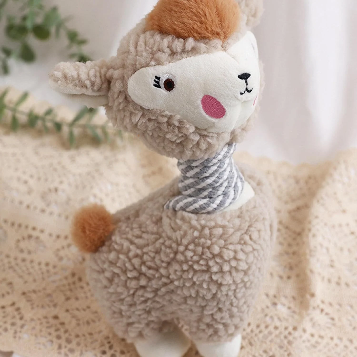 اسباب بازی سگ با صدای جیر جیر - اسباب بازی های جویدنی پولیش آلپاکا | بازی غنی سازی برای آموزش، پارک، حیاط خلوت، کمپینگ، اوقات تنهایی، فضای باز