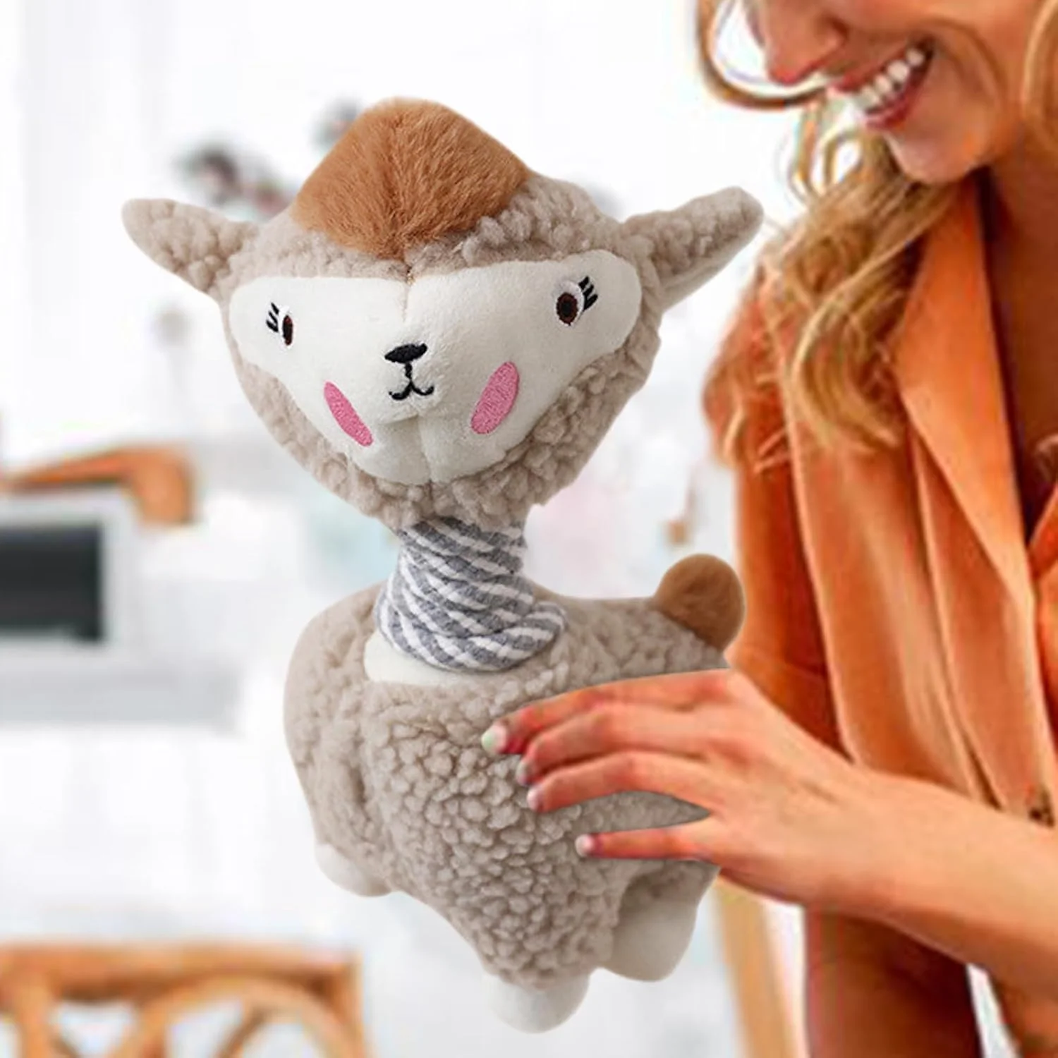 اسباب بازی سگ با صدای جیر جیر | اسباب بازی های سگ جیر جیر دار آلپاکا، بازی غنی سازی برای آموزش، پارک، حیاط خلوت، کمپینگ، اوقات تنهایی در فضای باز