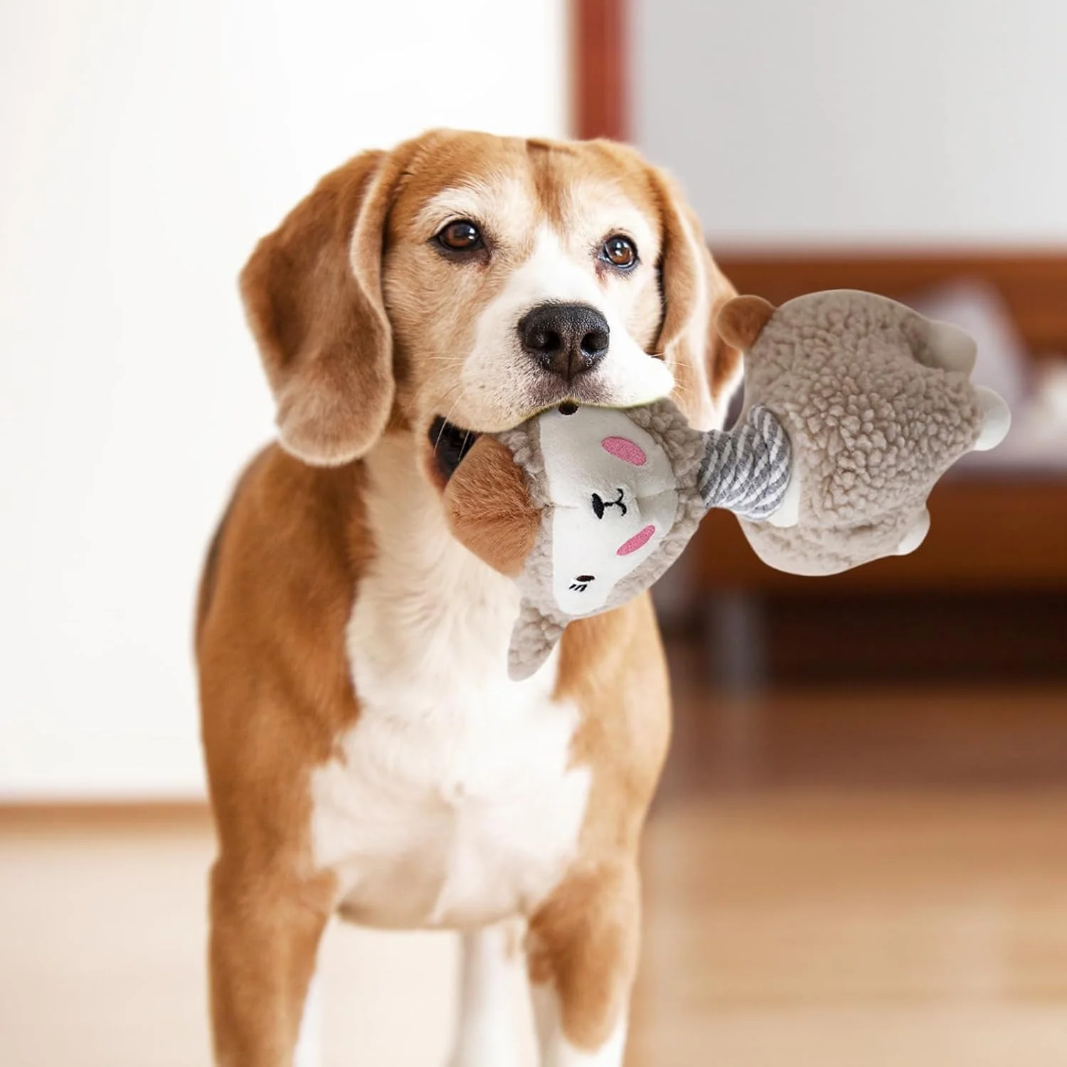 اسباب بازی سگ با صدای جیر جیر - اسباب بازی جویدنی پولیش آلپاکا | فعالیت های ورزشی برای تمرین، اوقات تنهایی، پارک، حیاط خلوت، کمپینگ در فضای باز