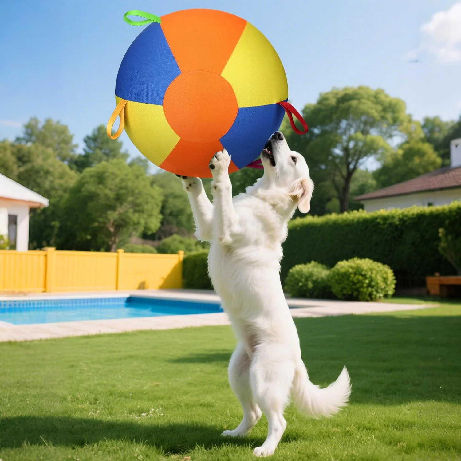 توپ گله داری سگ AIERSA، توپ کولی با دسته برای بازی در فضای باز، توپ های آموزشی مقاوم برای سگ های شپرد استرالیایی، توپ های اسباب بازی تعاملی برای سگ های متوسط و بزرگ