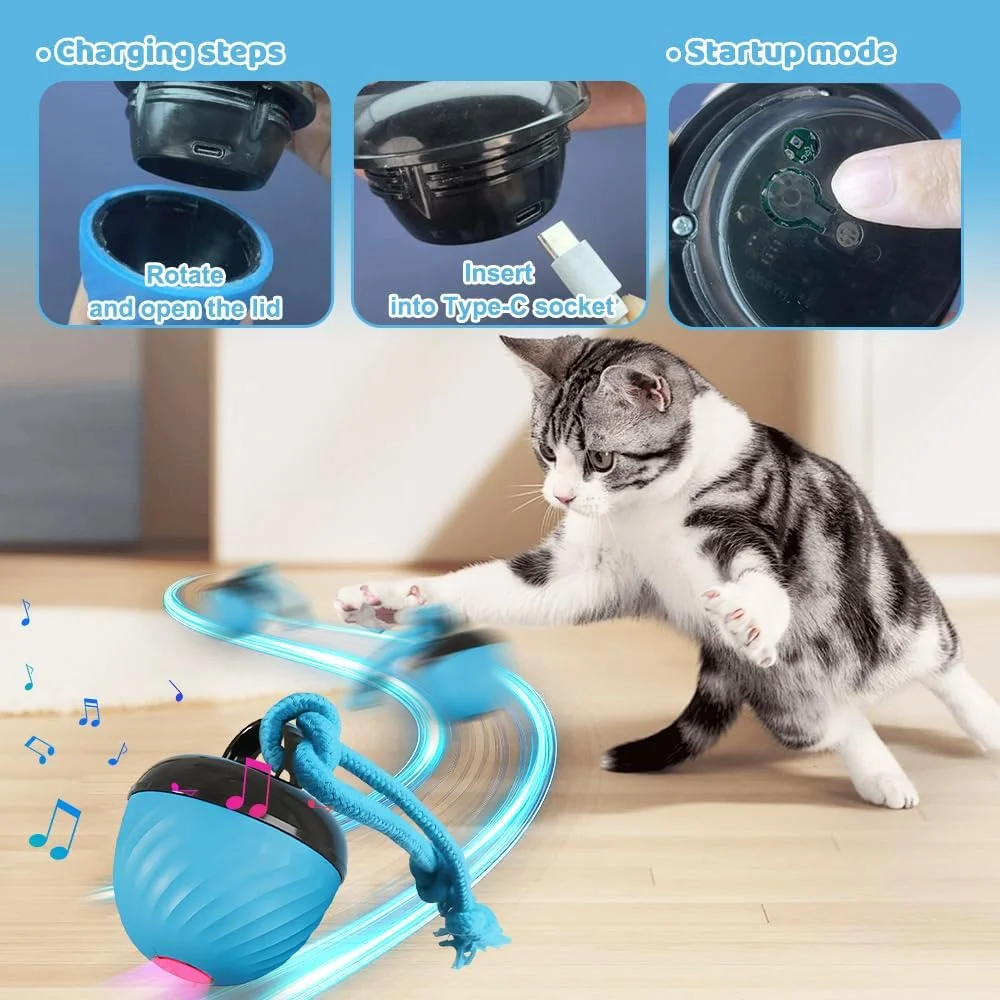 توپ اسباب بازی تعاملی سگ HOVCEH، توپ تعاملی سگ، اسباب بازی سگ متحرک با 3 حالت، اسباب بازی سگ Chase Buddy، اسباب بازی های تعاملی خودکار توله سگ برای رفع بی حوصلگی، دندان درآوردن، تعامل (آبی)