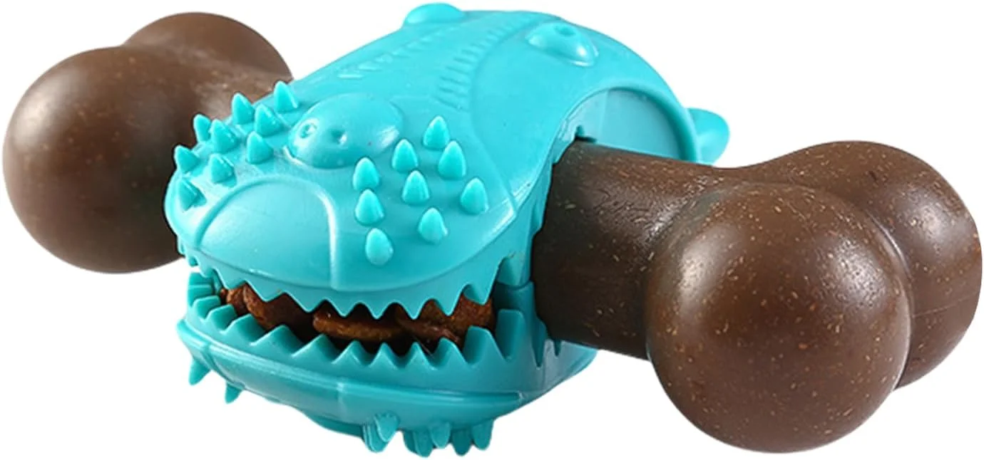 اسباب بازی جویدنی تهاجمی سگ | اسباب بازی دندان درآوردن طرح استخوان | محرک پازل غذا برای جویدن توله سگ، تحریک ذهنی، دندان درآوردن، آموزش تغذیه، فضای باز و داخلی