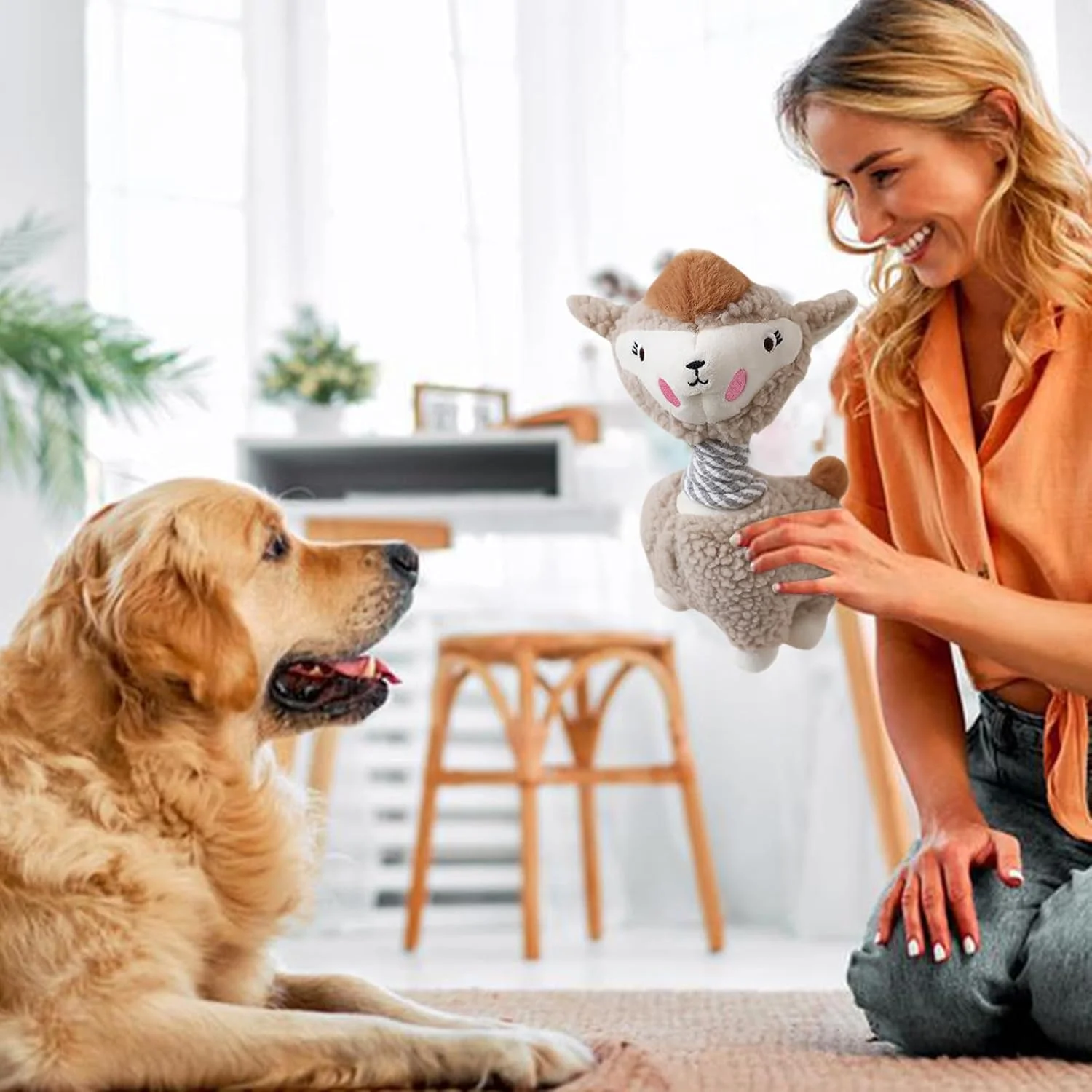 اسباب بازی های صدادار برای سگ ها | اسباب بازی سگ آلپاکا - بازی تقویت کننده برای آموزش پرتاب، پارک، حیاط خلوت، زمان تنهایی، فضای باز