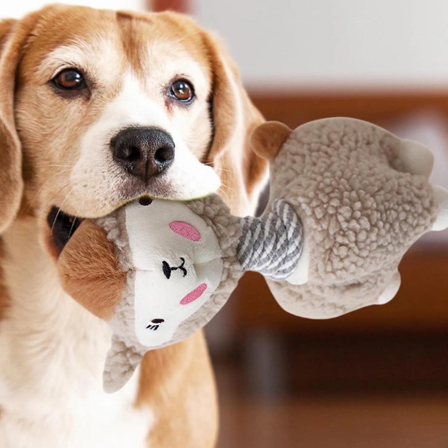 اسباب بازی های جیر جیر توله سگ - اسباب بازی جویدنی سگ مخمل خوابی آلپاکا | بازی غنی سازی برای آموزش پرتاب پارک حیاط خلوت اوقات تنهایی در فضای باز