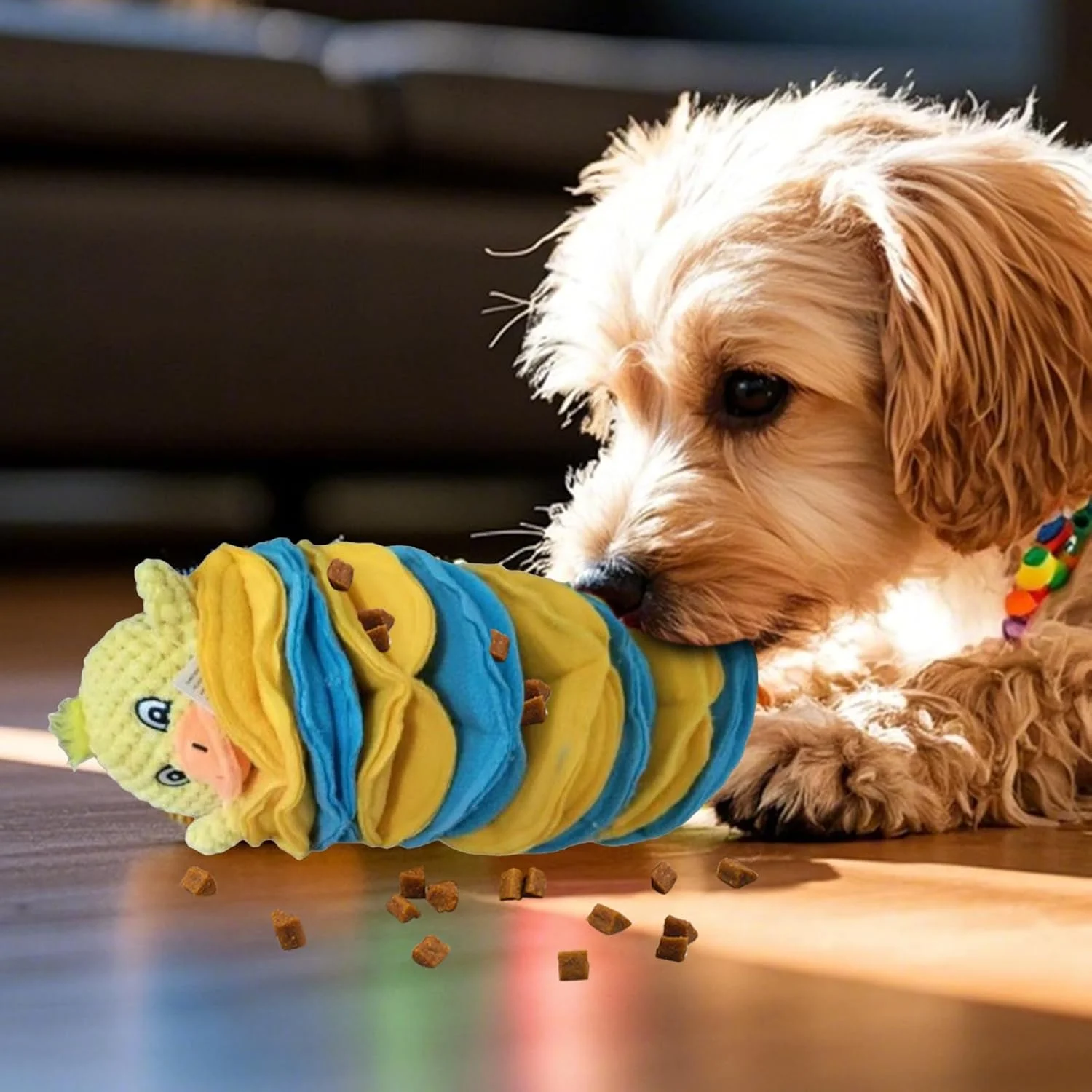 اسباب بازی جویدنی سگ - فیدر پازلی خوراکی سگ با شکل اردک و ماندگاری طولانی - بازی آموزشی فیدر آهسته برای توله سگ، مناسب خانه، مسافرت، زمان بازی، رفع خستگی، غنی سازی و دندان درآوردن