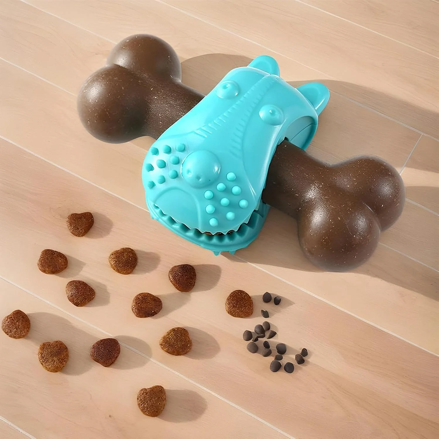 اسباب بازی جویدنی سگ - استخوان شکل، غذاده آهسته توله سگ | اسباب بازی پازلی سگ برای جویدن، دندان درآوردن، تحریک ذهنی، رفع بی حوصلگی، بازی سرگرم کننده در داخل و خارج از خانه