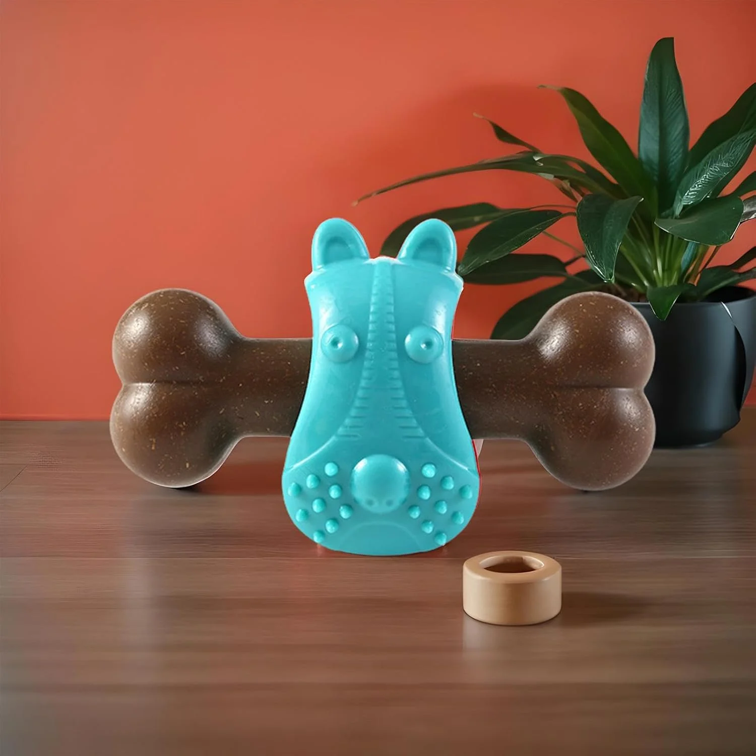 اسباب بازی جویدنی سگ | اسباب بازی دندانی طرح استخوان | اسباب بازی پازلی تغذیه سگ برای جویدن، دندان درآوردن، تحریک ذهنی، رفع بی حوصلگی، بازی سرگرم کننده در داخل و خارج از خانه