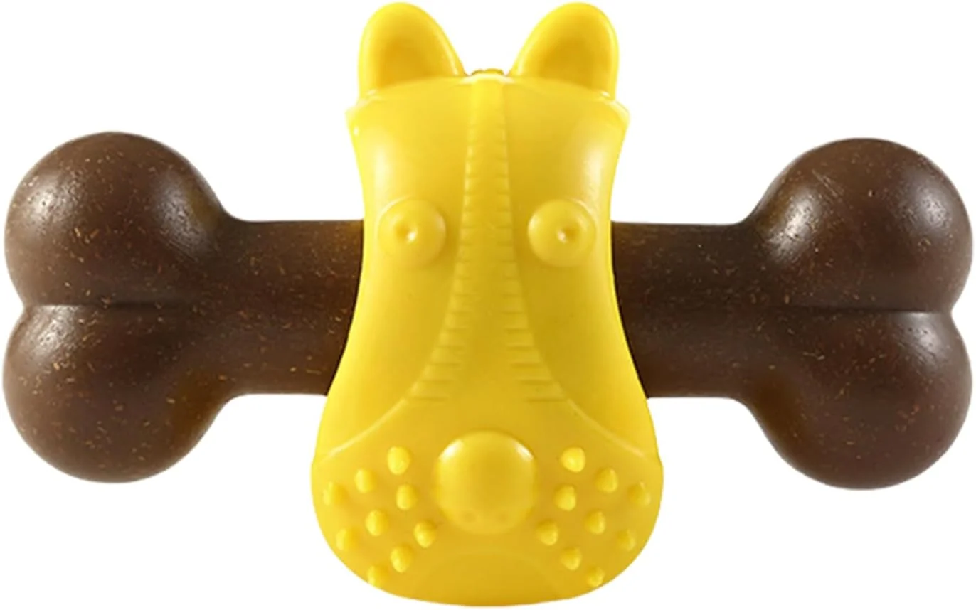 اسباب بازی جویدنی تهاجمی سگ | نگهدارنده تشویقی توله سگ با طرح استخوان | اسباب بازی پازلی سگ برای جویدن، تحریک ذهنی، آموزش تغذیه، دندان درآوردن، رفع بی حوصلگی در فضای داخلی و خارجی