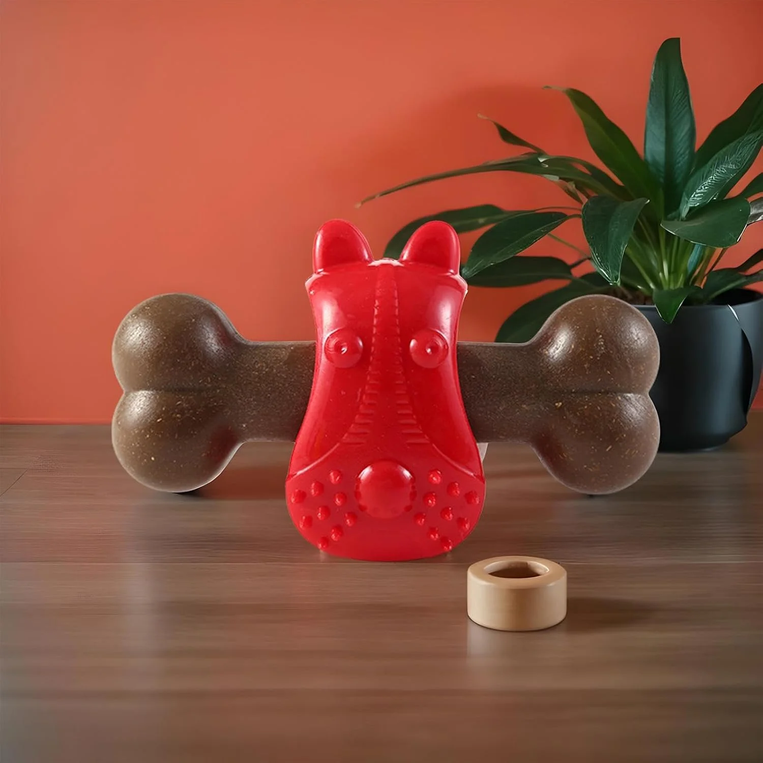 اسباب بازی سگ برای جویدن تهاجمی | استخوان شکل فیدر غذا، فیدر آموزش جویدن سگ برای آموزش تغذیه، تحریک ذهنی، رفع بی حوصلگی، زمان بازی در داخل خانه