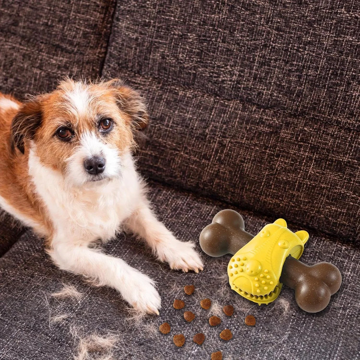 اسباب بازی جویدنی - استخوان شکل، غذاده آهسته توله سگ، آموزش دهنده جویدن سگ برای آموزش تغذیه، تحریک ذهنی، رفع بی حوصلگی، بازی در فضای داخلی