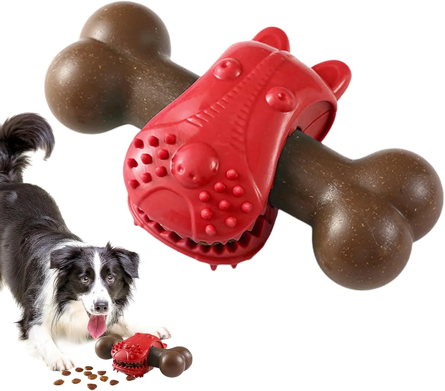 اسباب بازی جویدنی سگ - اسباب بازی دندانی طرح استخوان، اسباب بازی آموزشی جویدن سگ برای آموزش تغذیه، تحریک ذهنی، رفع بی حوصلگی، بازی در فضای داخلی