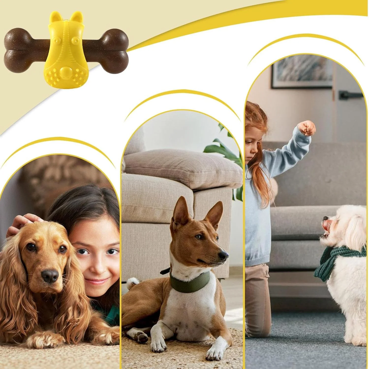 اسباب بازی سگ برای جویدن تهاجمی - اسباب بازی دندانی طرح استخوان، اسباب بازی پازل غذا برای سگ، برای جویدن، دندان درآوردن، تحریک ذهنی، رفع بی حوصلگی، سرگرمی در فضای داخلی و خارجی اسباب بازی سگ برای جویدن تهاجمی - اسباب بازی دندانی طرح استخوان، اسباب بازی پازل غذا برای سگ، برای جویدن، دندان درآوردن، تحریک ذهنی، رفع بی حوصلگی، سرگرمی در فضای داخلی و خارجی