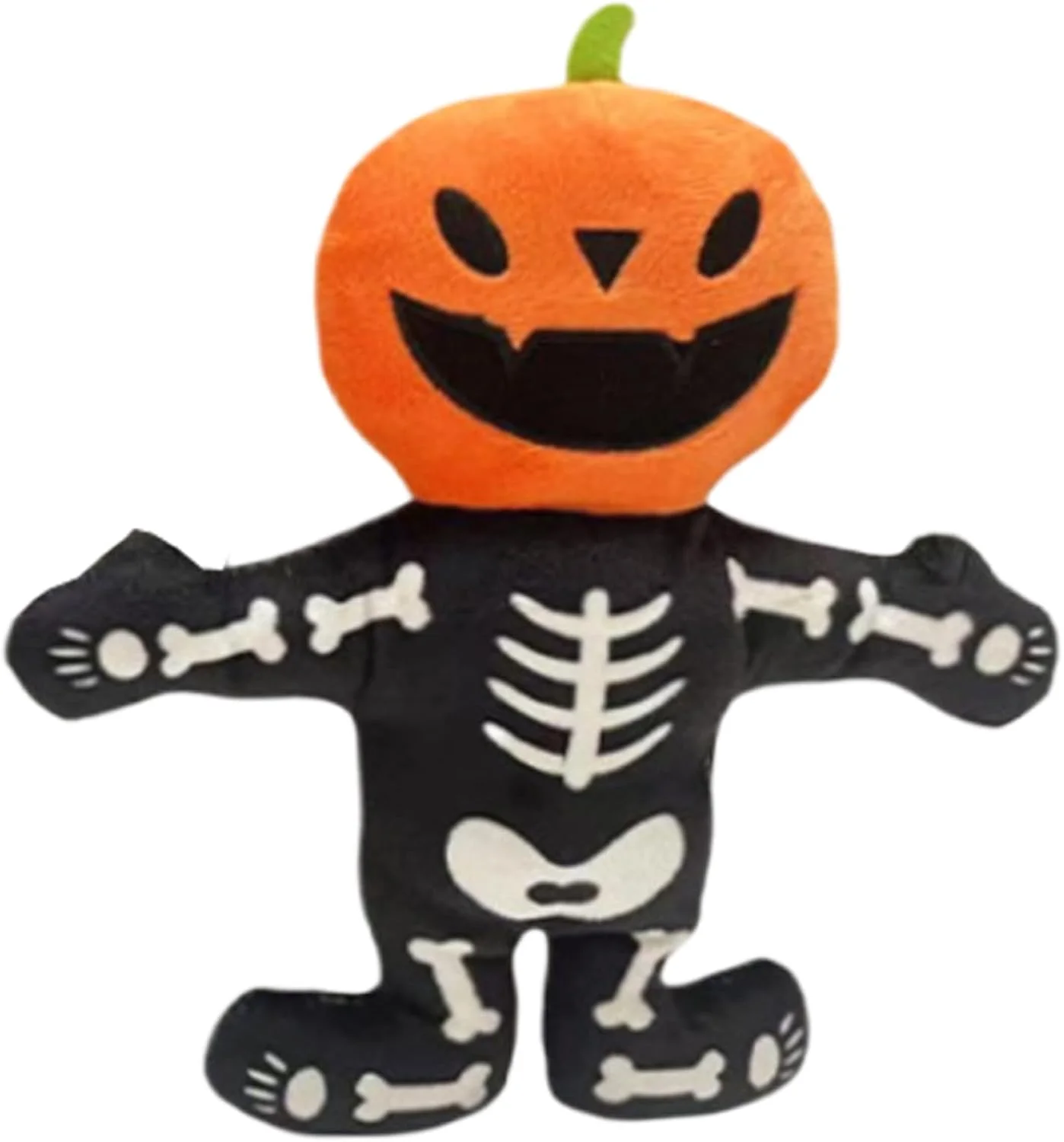 اسباب بازی سگ جیرجیر کننده - اسباب بازی های جویدنی توله سگ طرح اسکلت کدو تنبل برای دندان درآوردن - اسباب بازی پولیش خنده دار، تعاملی، جویدنی، آموزشی برای هالووین، داخل خانه، خارج از خانه، پارک، حیاط خلوت، قفس