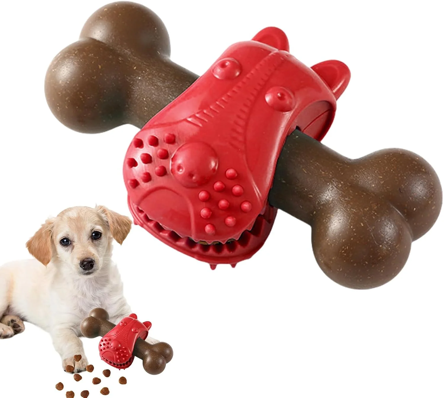 اسباب بازی جویدنی سگ | اسباب بازی دندانی طرح استخوان - اسباب بازی فکری سگ برای جویدن، تحریک ذهنی، آموزش غذا خوردن، تسکین دندان درآوردن، سرگرمی در فضای داخلی و خارجی