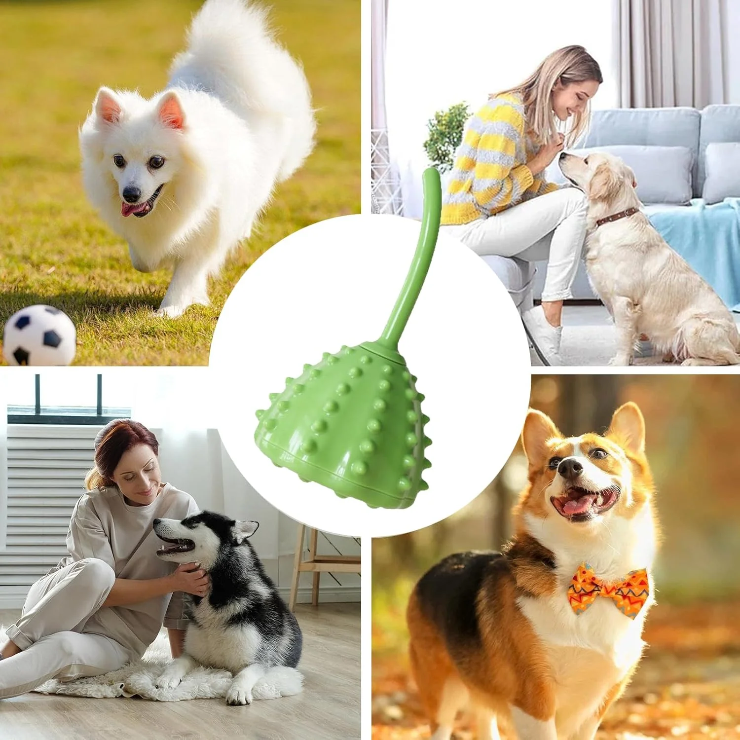 اسباب بازی تشویقی سگ | غذادهنده آهسته سگ - مسواک جویدنی پخش کننده لوازم حیوانات خانگی برای ترویج تغذیه آهسته، کاهش استرس، بازی توله سگ، آموزش و غنی سازی غذا