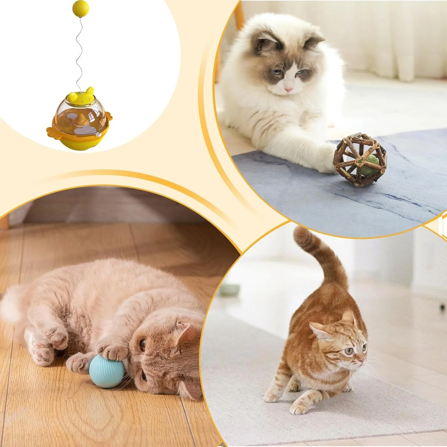 اسباب بازی پخش کننده تشویقی گربه | اسباب بازی تغذیه بچه گربه - لوازم آموزشی تعاملی حیوانات خانگی برای بچه گربه ها، مناسب برای اتاق مطالعه، اتاق خواب، بالکن، باغ و حیاط خلوت اسباب بازی پخش کننده تشویقی گربه | اسباب بازی تغذیه بچه گربه - لوازم آموزشی تعاملی حیوانات خانگی برای بچه گربه ها، مناسب برای اتاق مطالعه، اتاق خواب، بالکن، باغ و حیاط خلوت