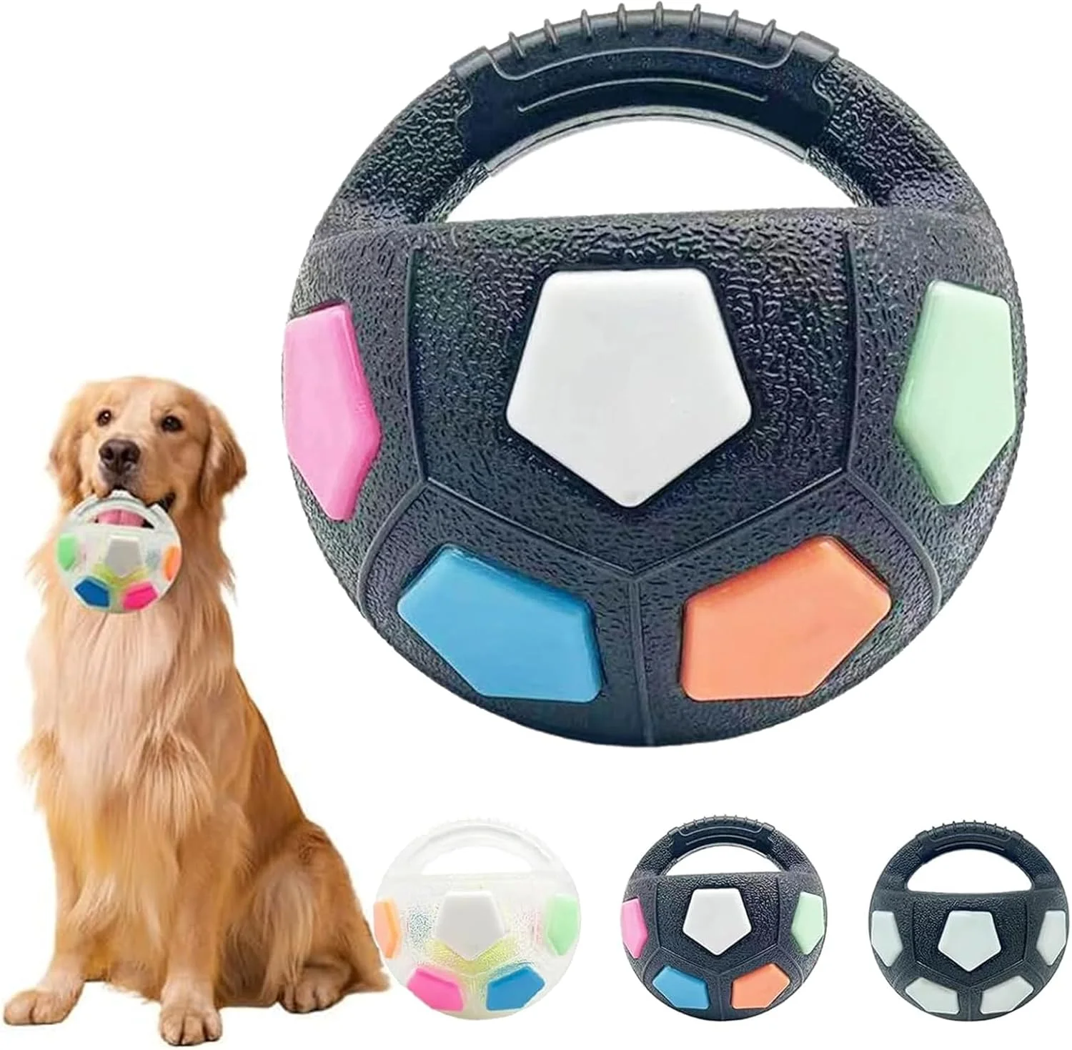 توپ آرامش بخش سگ Mellow، بازی تعاملی پرتاب و گرفتن، اسباب بازی به شکل توپ فوتبال سگ خانگی، اسباب بازی تعاملی حیوانات خانگی، توپ شناور صدادار برای سگ های کوچک، متوسط و بزرگ (B)