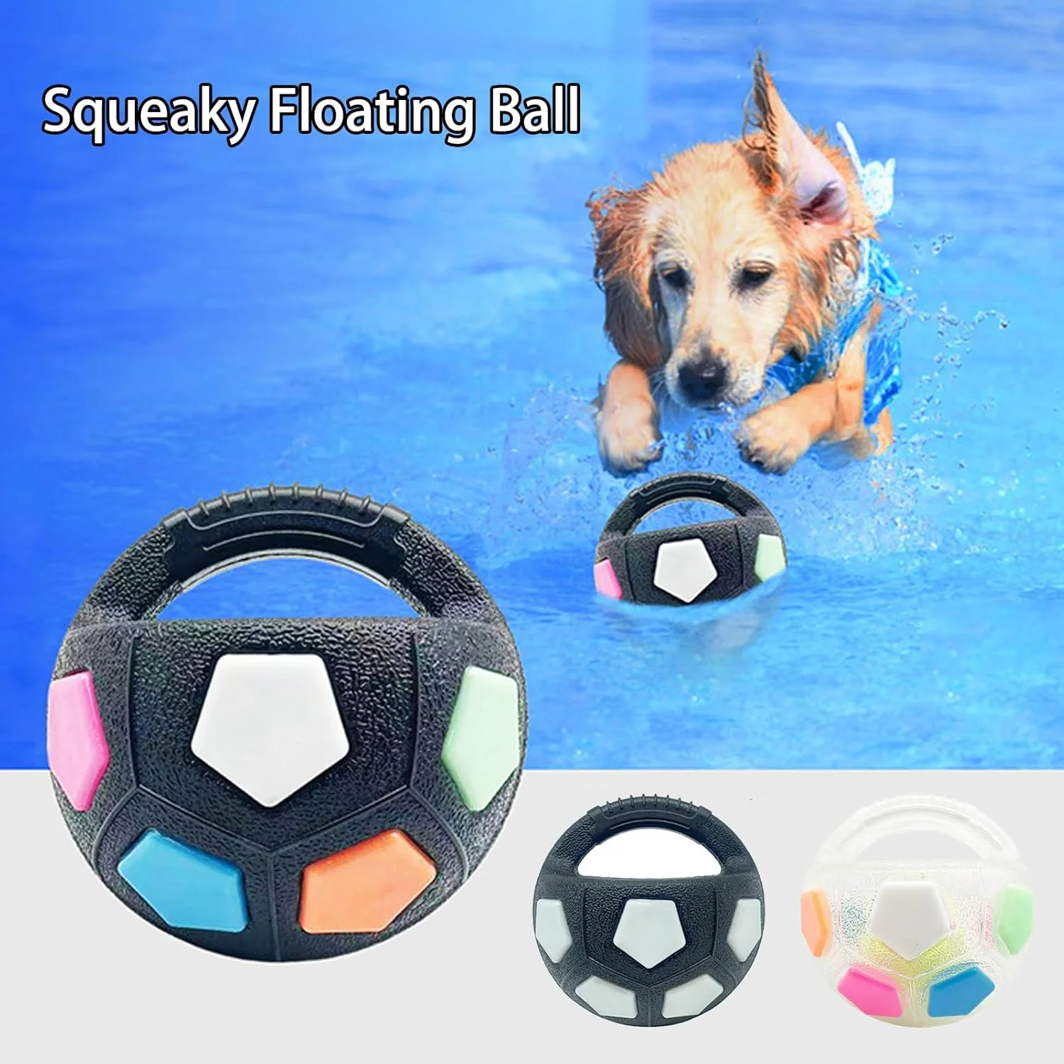 توپ آرامش بخش سگ Mellow، بازی تعاملی پرتاب و گرفتن، اسباب بازی به شکل توپ فوتبال سگ خانگی، اسباب بازی تعاملی حیوانات خانگی، توپ شناور صدادار برای سگ های کوچک، متوسط و بزرگ (B)