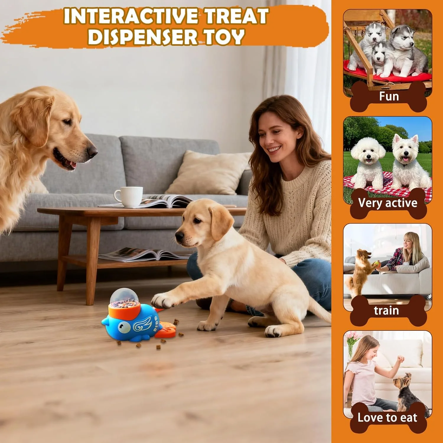 اسباب بازی پازلی سگ | فیدر توله سگ با طرح اردک، فیدر آموزشی تغذیه آهسته برای تحریک ذهنی سگ و گربه، رفع بی حوصلگی در فضای داخلی و خارجی