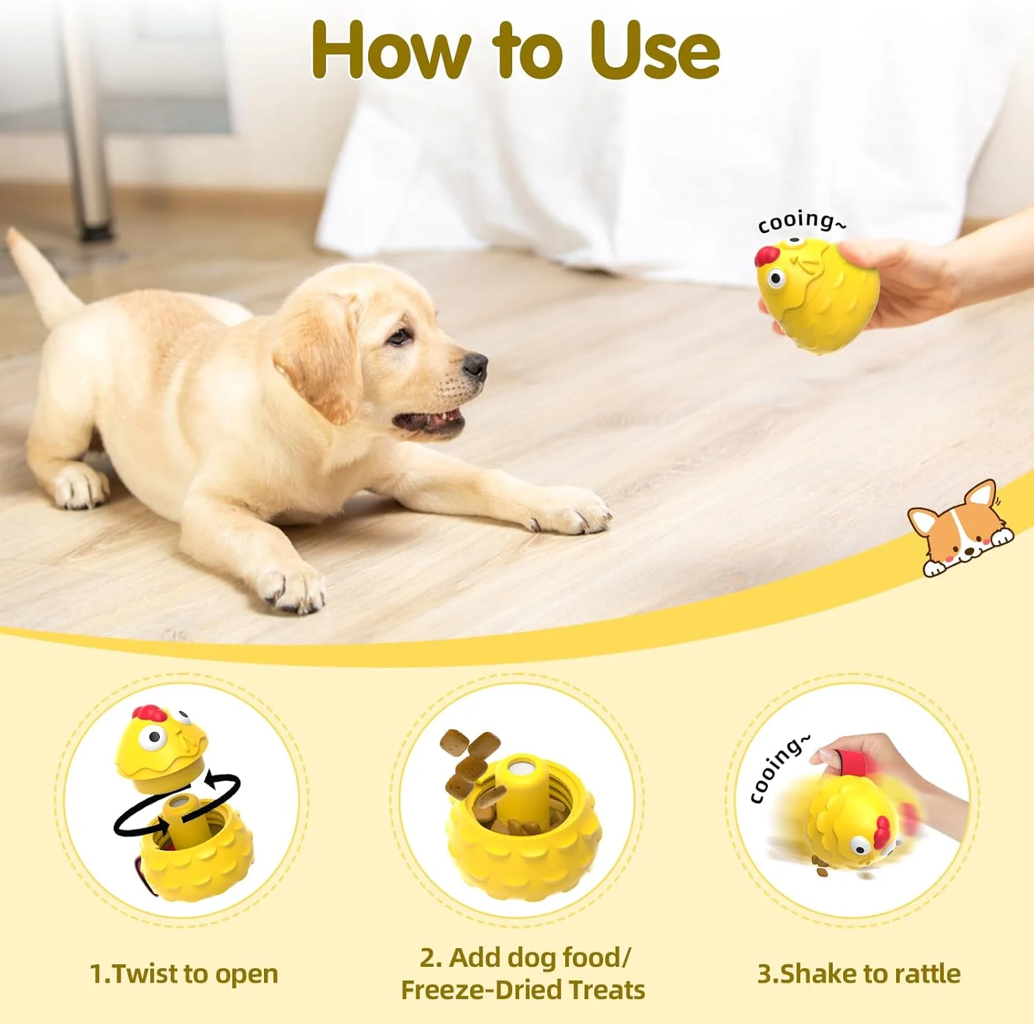 اسباب بازی سگ مرغ لاستیکی طبیعی - اسباب بازی جویدنی تعاملی پخش کننده غذا برای دندان درآوردن توله سگ و سلامت دندان - اسباب بازی های جویدنی لاستیکی بادوام برای سگ های کوچک، متوسط و بزرگ اسباب بازی سگ مرغ لاستیکی طبیعی - اسباب بازی جویدنی تعاملی پخش کننده غذا برای دندان درآوردن توله سگ و سلامت دندان - اسباب بازی های جویدنی لاستیکی بادوام برای سگ های کوچک، متوسط و بزرگ