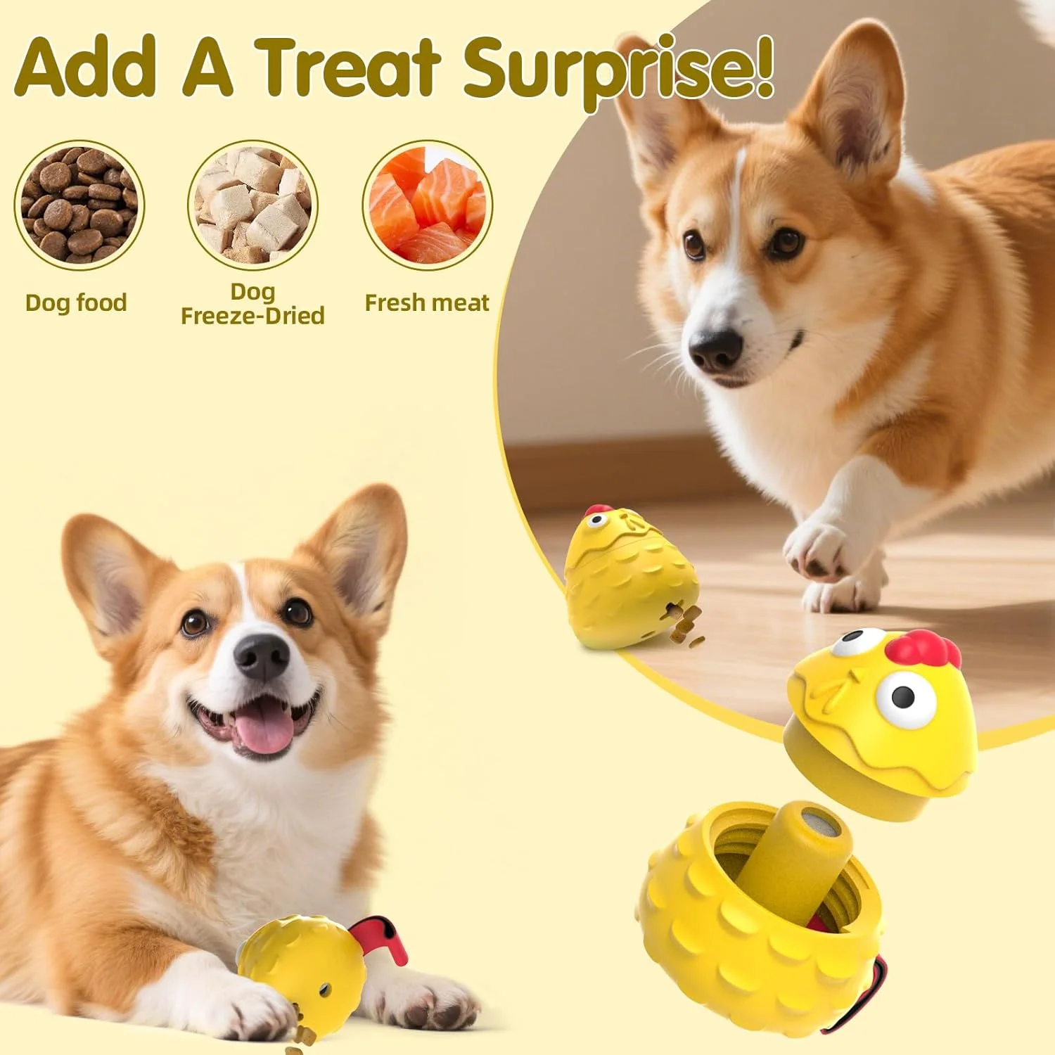اسباب بازی سگ مرغ لاستیکی طبیعی - اسباب بازی جویدنی تعاملی پخش کننده غذا برای دندان درآوردن توله سگ و سلامت دندان - اسباب بازی های جویدنی لاستیکی بادوام برای سگ های کوچک، متوسط و بزرگ اسباب بازی سگ مرغ لاستیکی طبیعی - اسباب بازی جویدنی تعاملی پخش کننده غذا برای دندان درآوردن توله سگ و سلامت دندان - اسباب بازی های جویدنی لاستیکی بادوام برای سگ های کوچک، متوسط و بزرگ
