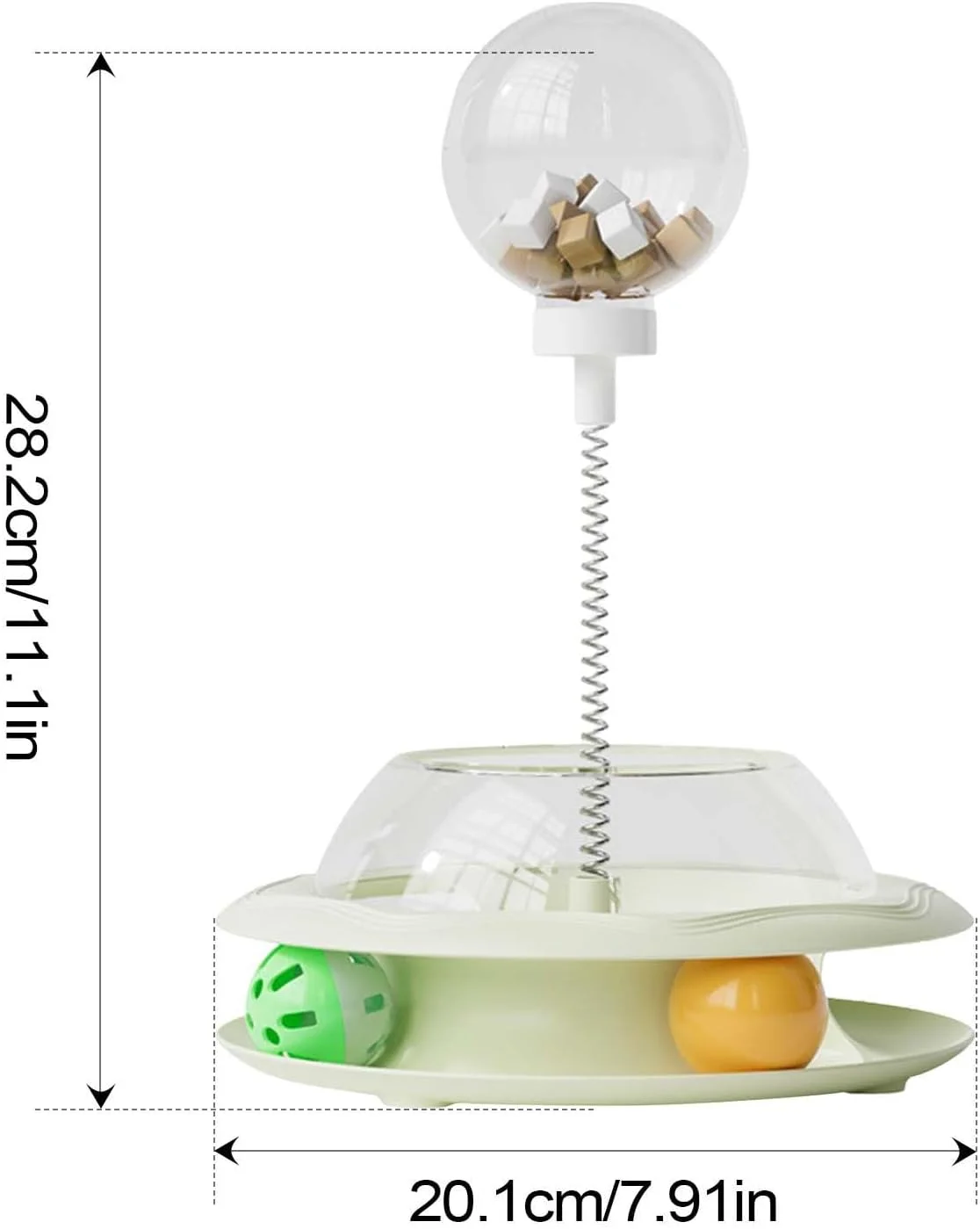 اسباب بازی توزیع کننده تشویقی گربه - اسباب بازی تعاملی گربه با فنر و توپ - توزیع کننده غذای سرگرم کننده برای تمرین و بازی در فضای داخلی اسباب بازی توزیع کننده تشویقی گربه - اسباب بازی تعاملی گربه با فنر و توپ - توزیع کننده غذای سرگرم کننده برای تمرین و بازی در فضای داخلی