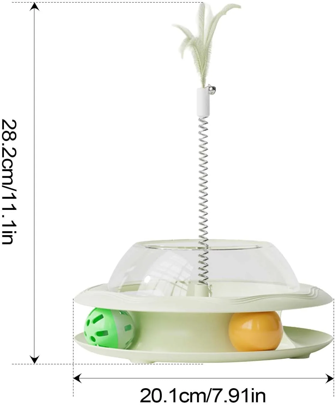 اسباب بازی تعاملی تشویقی گربه | اسباب بازی غذای گربه با فنر و توپ، پخش کننده غذا، بازی تغذیه ای برای شبیه سازی تمرین شکار