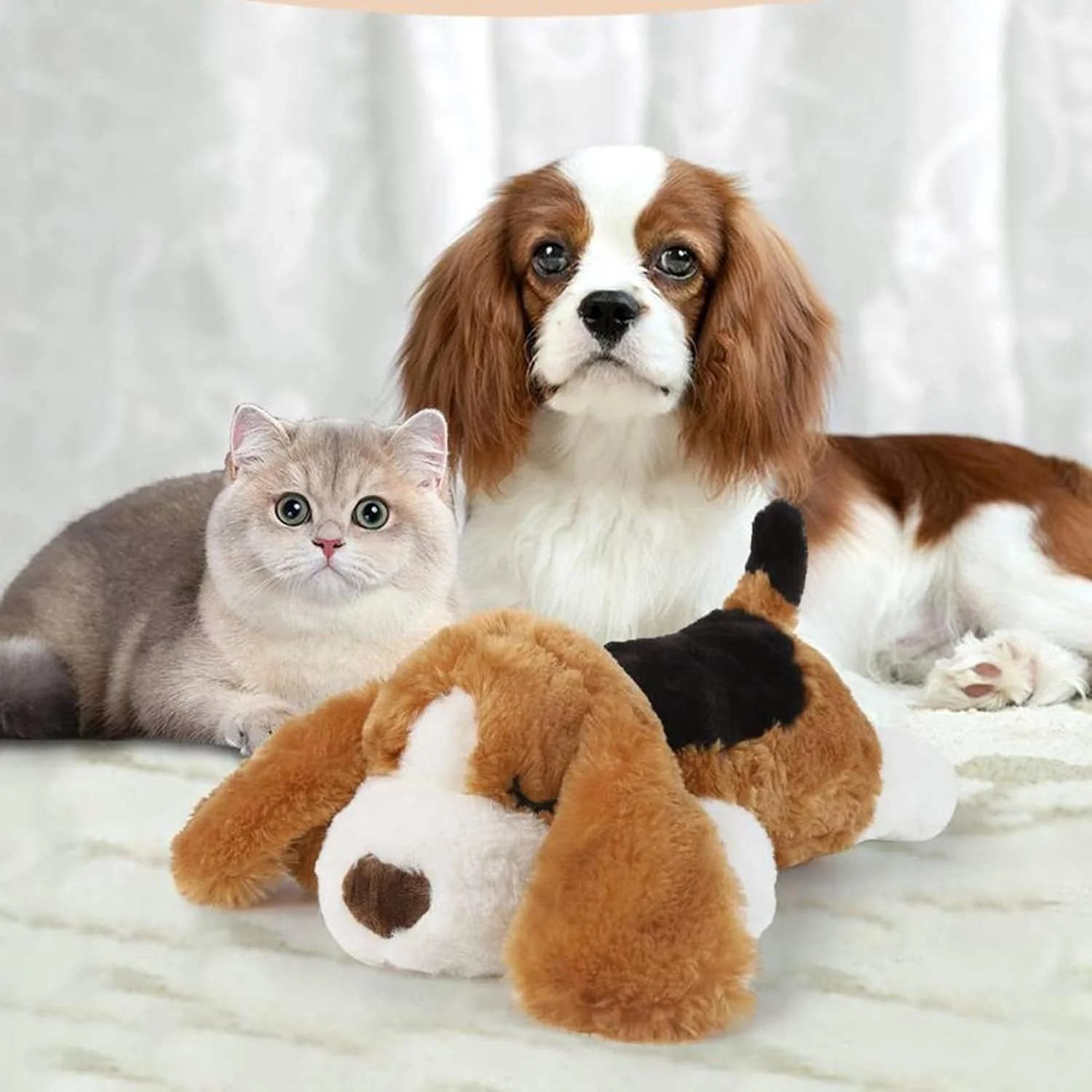 عروسک سگ ضربان قلب - حیوانات عروسکی برای سگ ها | کمک آرامش بخش برای غنی سازی، آرامش، همراهی، تحریک، جویدن، دندان درآوردن و آموزش حیوانات خانگی