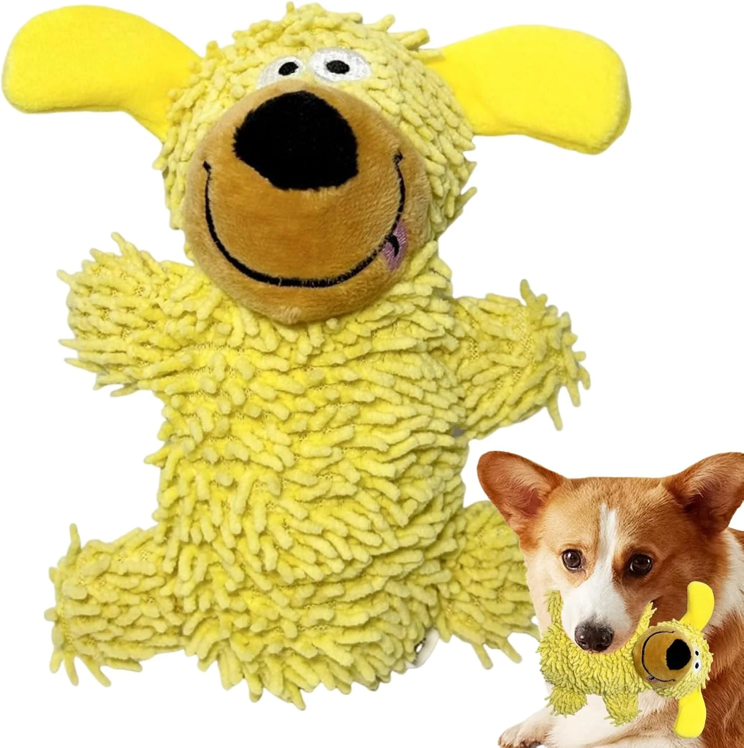 اسباب بازی سگ، اسباب بازی های سگ جیرجیر کننده پولیشی برای جویدن تهاجمی - عروسک نرم لوازم حیوانات خانگی برای نژادهای کوچک، متوسط و بزرگ، بازی دندان درآوردن در فضای داخلی و خارجی، مشغول نگه داشتن و تمرین