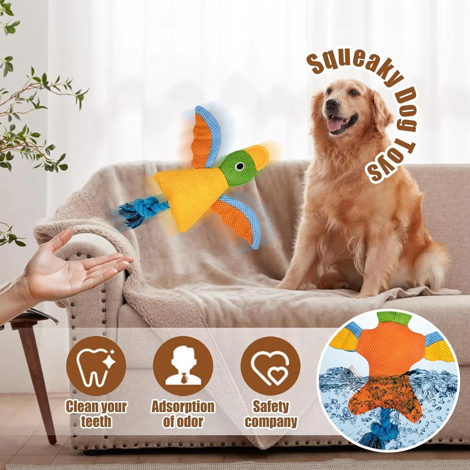 اسباب بازی های سوت دار سگ - اسباب بازی های جویدنی پرنده، وسایل دندان درآوردن تعاملی و بادوام با پنبه پر شده و گره طناب برای رفع خستگی توله سگ های کوچک، متوسط و بزرگ که به شدت می جوند اسباب بازی های سوت دار سگ - اسباب بازی های جویدنی پرنده، وسایل دندان درآوردن تعاملی و بادوام با پنبه پر شده و گره طناب برای رفع خستگی توله سگ های کوچک، متوسط و بزرگ که به شدت می جوند