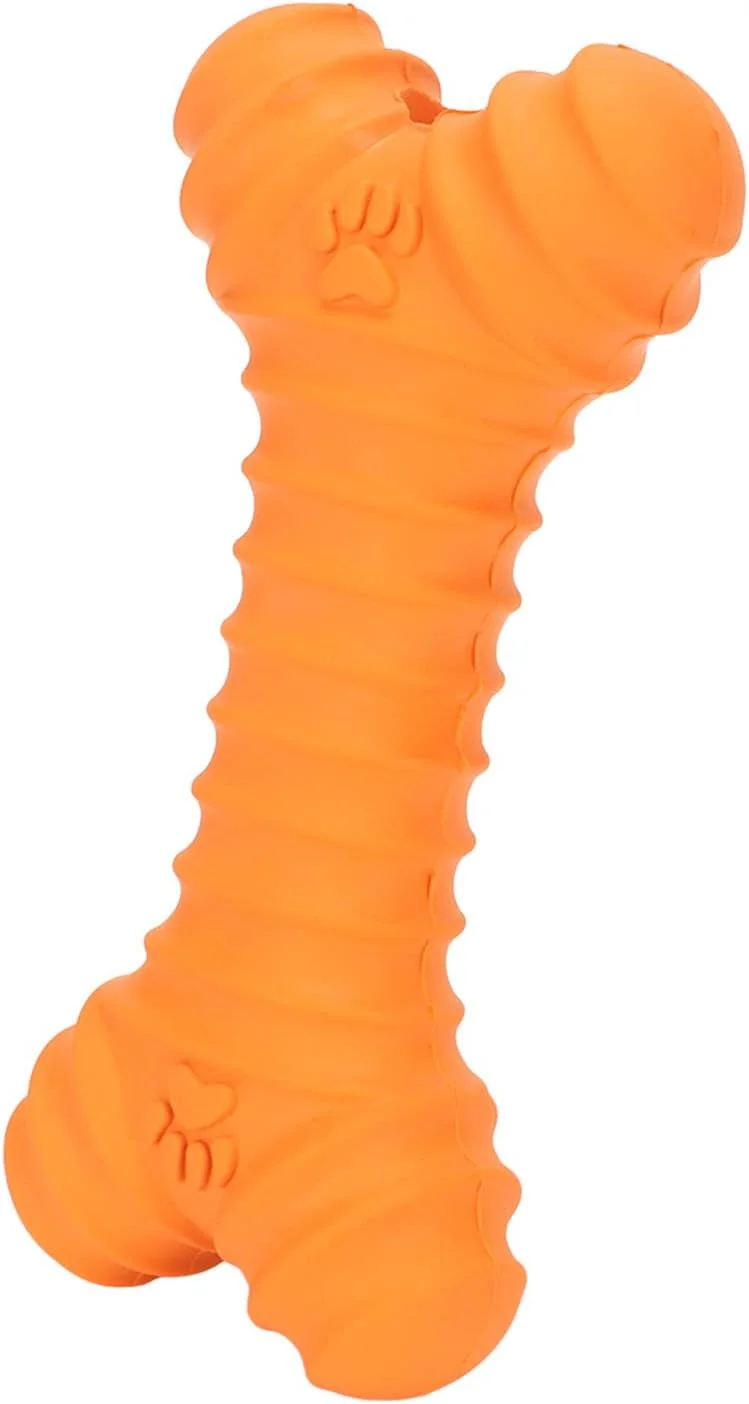 اسباب بازی جویدنی سگ Phefop، دندان گیر استخوان نارنجی شکل، اسباب بازی های آرامش بخش ایده آل برای آموزش، هدیه تعطیلات (نارنجی)