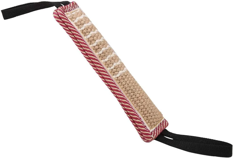 طناب آموزشی سگ Phefop با دوام، از جنس کتان و پنبه، دارای دو دسته برای تمرین گاز گرفتن، جنس نرم برای دندان های حیوان خانگی، اسباب بازی تعاملی برای سرگرمی، بژ، 1 عدد