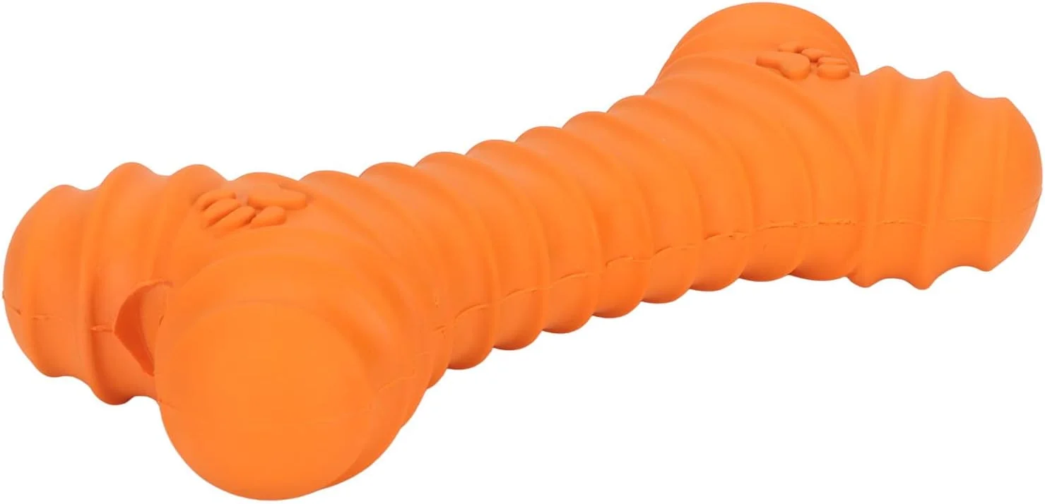 اسباب بازی جویدنی سگ Phefop، دندان گیر استخوان نارنجی شکل، اسباب بازی های آرامش بخش ایده آل برای آموزش، هدیه تعطیلات (نارنجی)