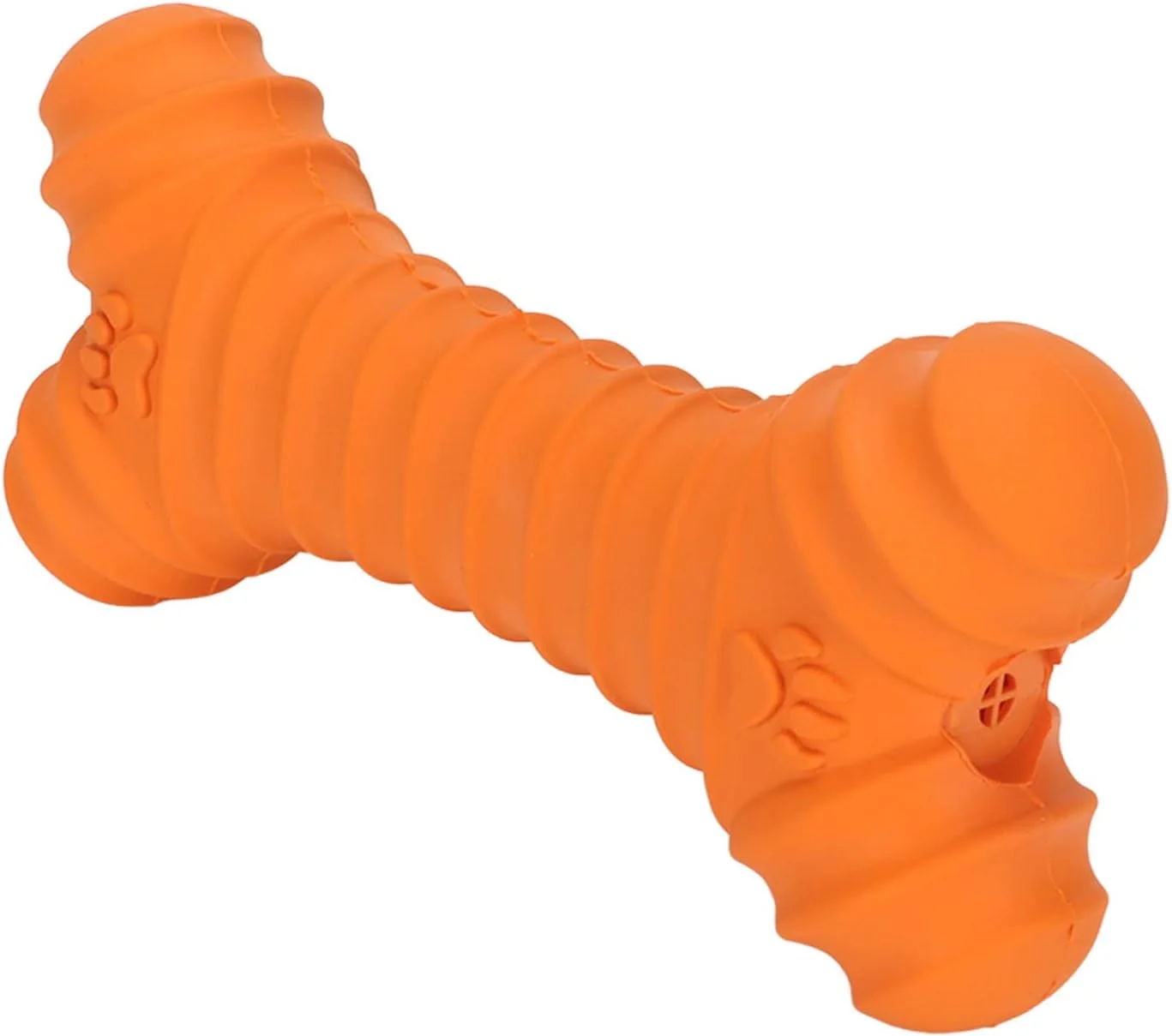 اسباب بازی جویدنی سگ Phefop، دندان گیر استخوان نارنجی شکل، اسباب بازی های آرامش بخش ایده آل برای آموزش، هدیه تعطیلات (نارنجی)