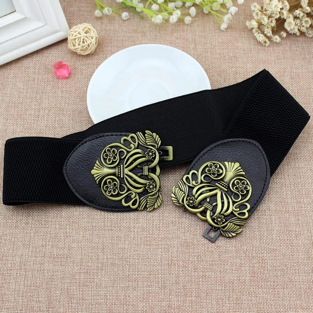 کمربند کمربند کمر کشی قابل تنظیم شیک و جدید Shining Diva Fashion برای زنان و دختران (مشکی) (rrsd14810wb)، سایز آزاد، فلزی، بدون سنگ قیمتی کمربند کمربند کمر کشی قابل تنظیم شیک و جدید Shining Diva Fashion برای زنان و دختران (مشکی) (rrsd14810wb)، سایز آزاد، فلزی، بدون سنگ قیمتی