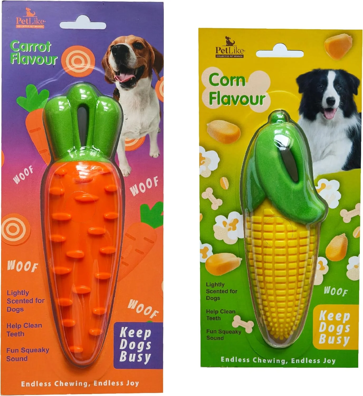 اسباب بازی سگ غیر سمی PetLike، اسباب بازی های جویدنی سگ لاستیکی TRP بادوام برای توله سگ ها و سگ های متوسط (هویج نارنجی + ذرت زرد) اسباب بازی سگ غیر سمی PetLike، اسباب بازی های جویدنی سگ لاستیکی TRP بادوام برای توله سگ ها و سگ های متوسط (هویج نارنجی + ذرت زرد)