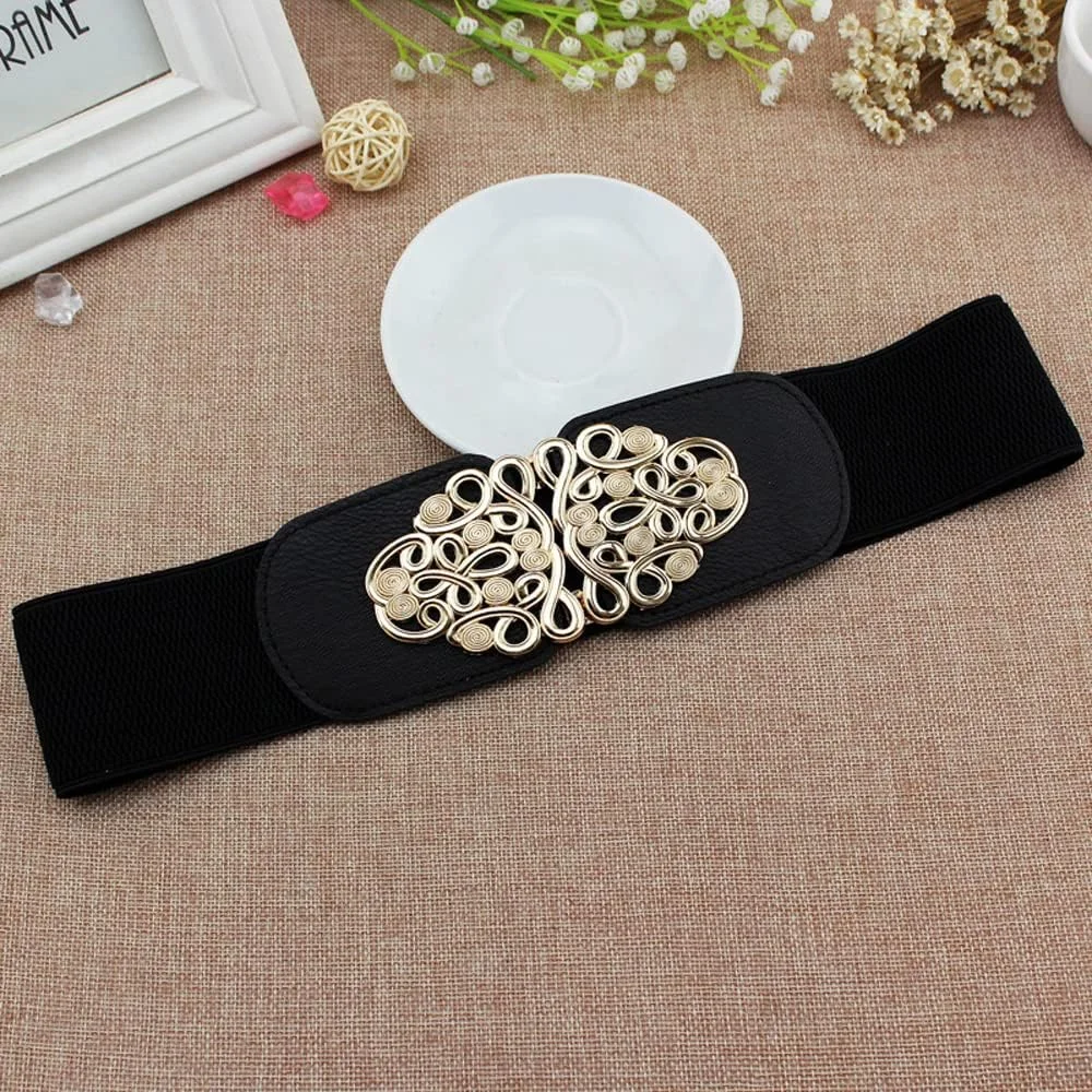 کمربند کمربند کمر کشی قابل تنظیم شیک و جدید Shining Diva Fashion برای زنان و دختران (مشکی) (14818wb)، سایز آزاد، فلزی، بدون سنگ قیمتی کمربند کمربند کمر کشی قابل تنظیم شیک و جدید Shining Diva Fashion برای زنان و دختران (مشکی) (14818wb)، سایز آزاد، فلزی، بدون سنگ قیمتی