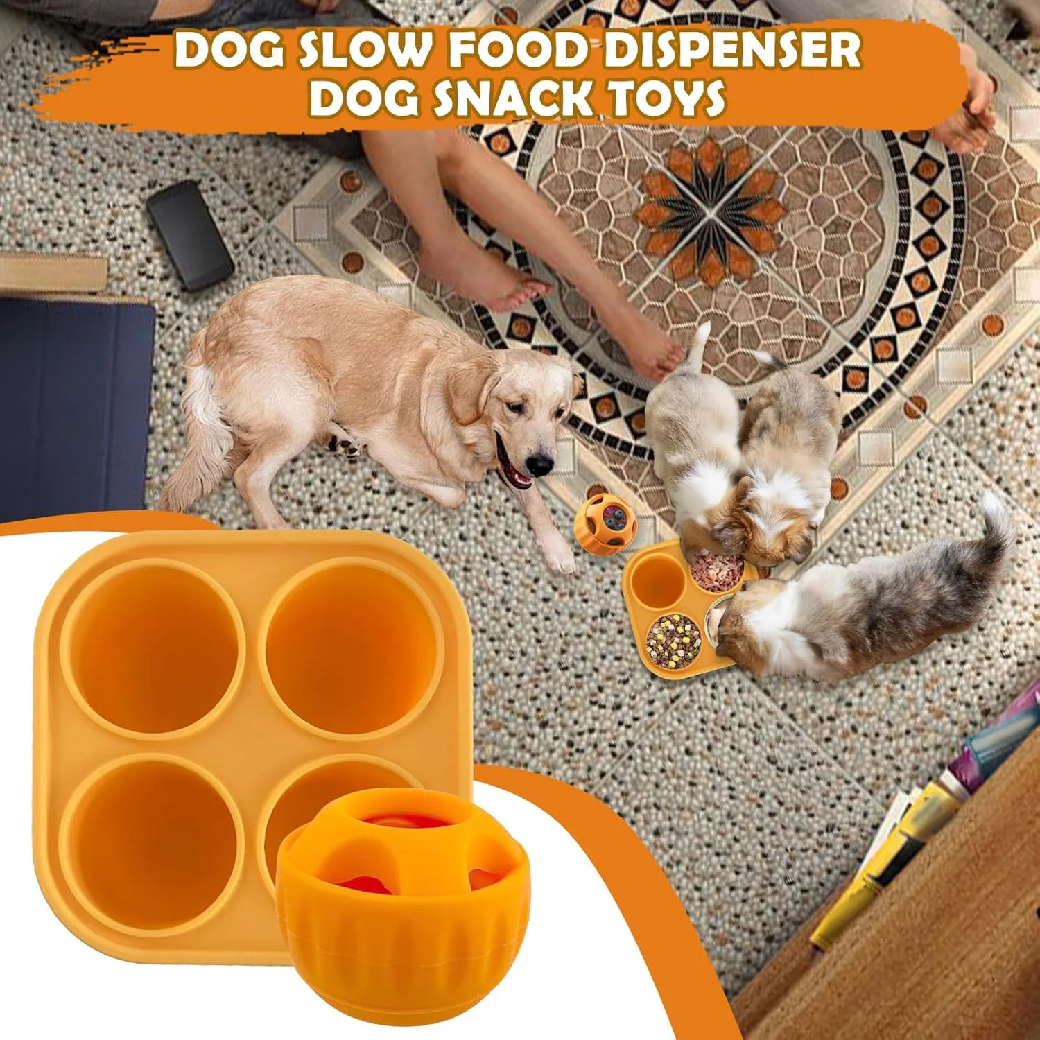 اسباب بازی پازلی سگ - توپ پخش کننده تشویقی و غذای سگ | توپ جویدنی ظرف غذا برای توله سگ های متوسط و بزرگ، جویدنی های تهاجمی، تحریک دندان درآوردن و آموزش اسباب بازی پازلی سگ - توپ پخش کننده تشویقی و غذای سگ | توپ جویدنی ظرف غذا برای توله سگ های متوسط و بزرگ، جویدنی های تهاجمی، تحریک دندان درآوردن و آموزش