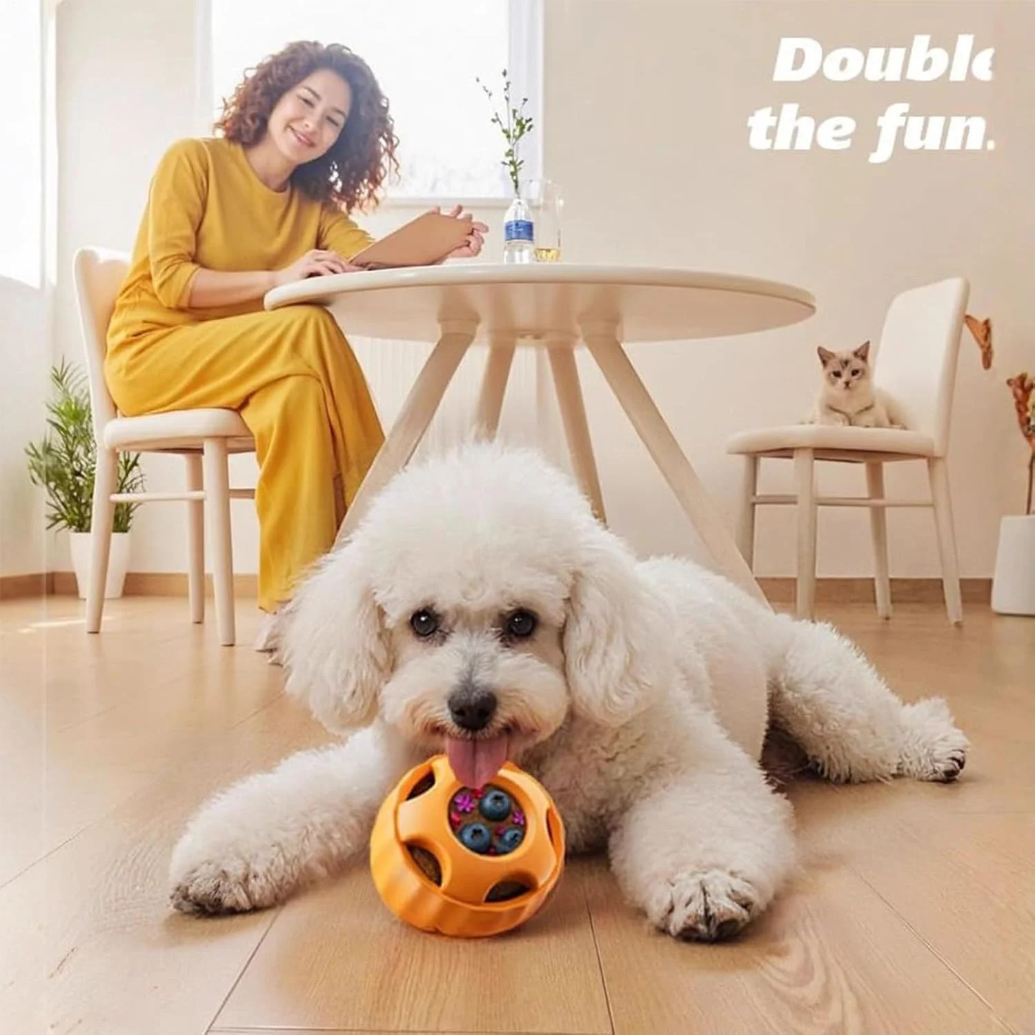 اسباب بازی تشویقی سگ - توپ پازلی تشویقی سگ، اسباب بازی های تعاملی | بازی های جویدنی، غذاده آهسته برای توله سگ، حیوانات خانگی کوچک و بزرگ، دندان درآوردن، تمرین، رفع خستگی و سرگرم نگه داشتن آنها