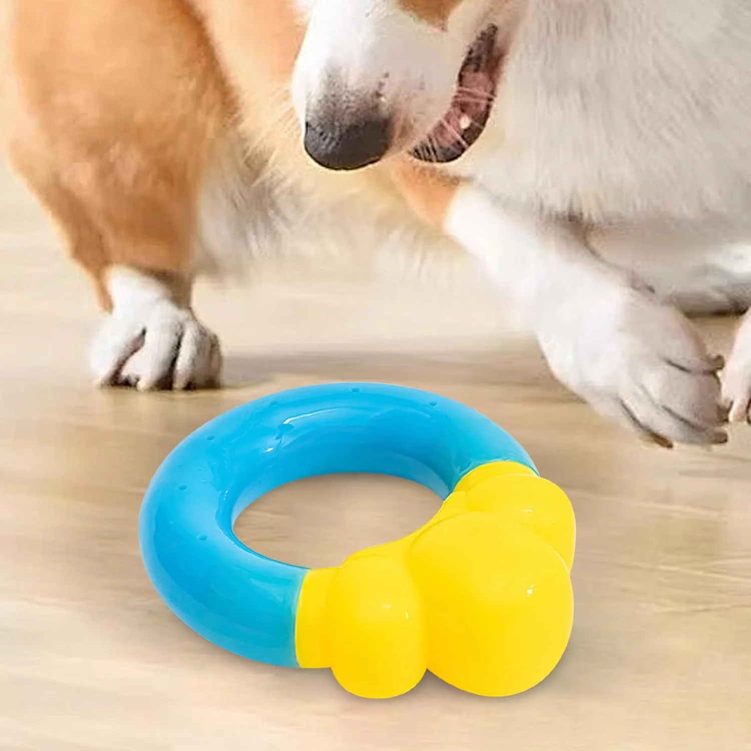 اسباب بازی های آبی سگ | اسباب بازی دندانی سگ ناز - لوازم جویدن توله سگ طرح دونات برای شنا، هوای گرم، آموزش در حیاط خلوت، رفع بی حوصلگی، پارک فضای باز، ساحل و دریاچه در تابستان