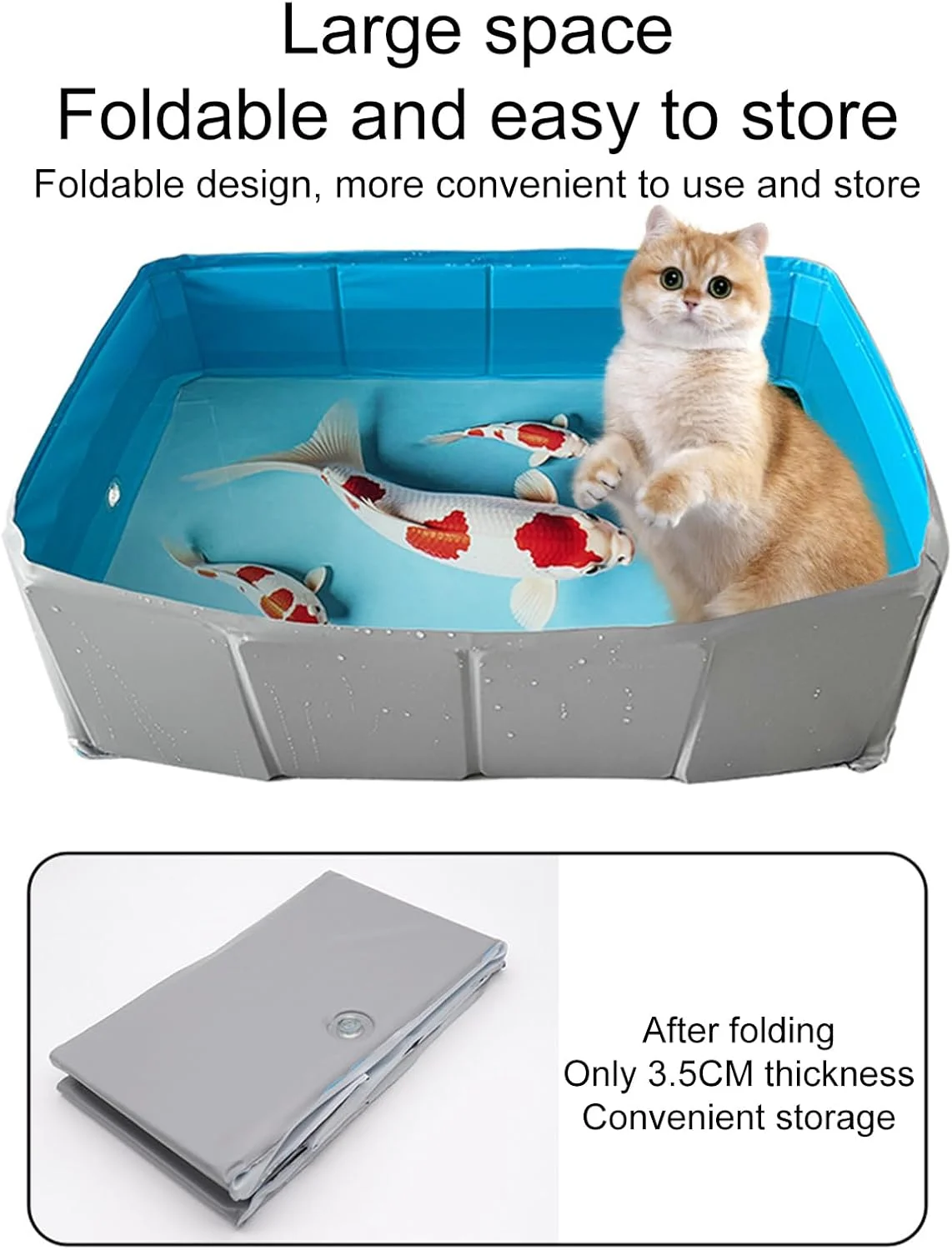 استخر بادی سگ - استخر شنای تاشو PVC برای سگ | وان آب تنی سبک وزن برای توله سگ، گربه و حیوانات کوچک استخر بادی سگ - استخر شنای تاشو PVC برای سگ | وان آب تنی سبک وزن برای توله سگ، گربه و حیوانات کوچک