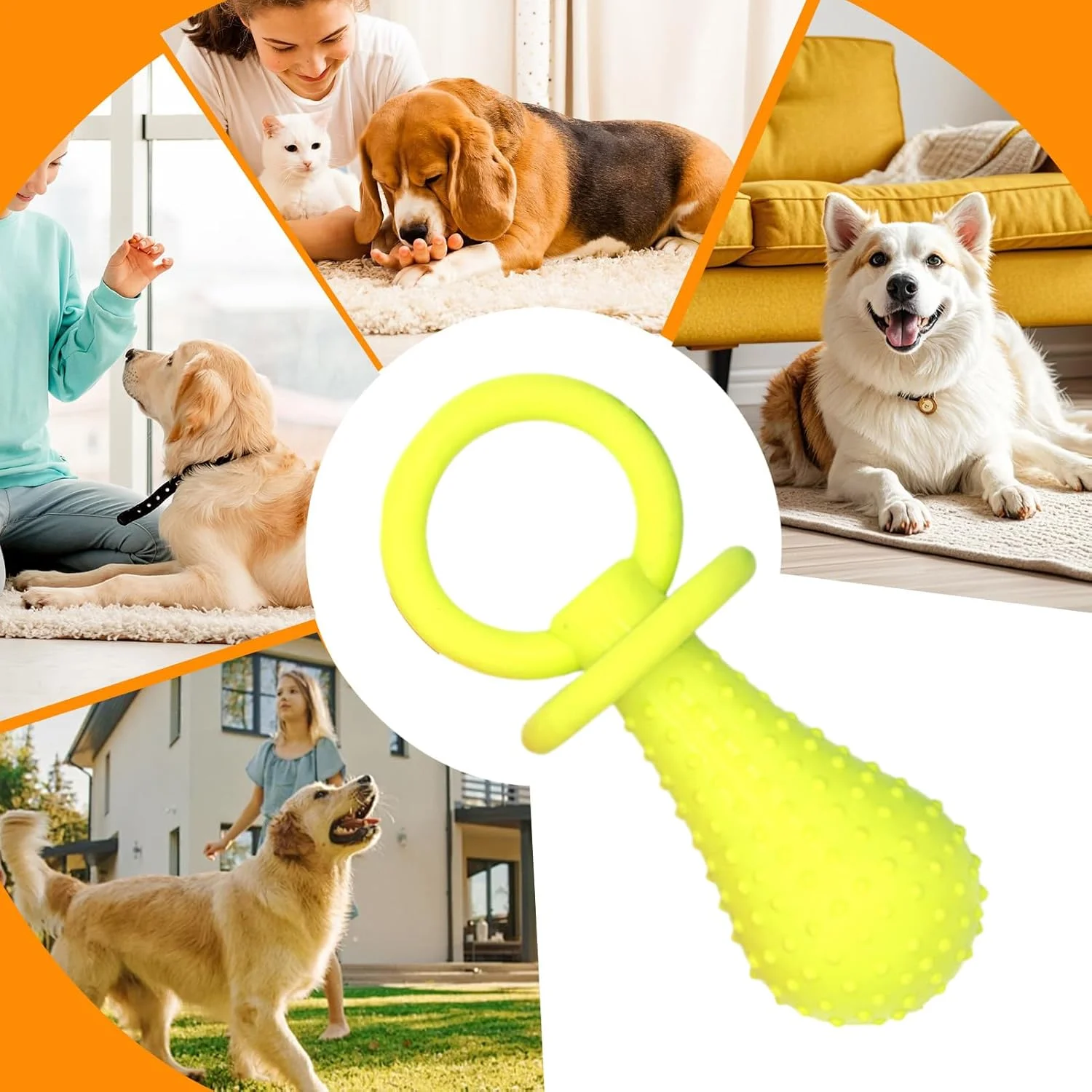 پستانک سگ | پستانک لاستیکی دندان درآوردن توله سگ، اسباب بازی بی خطر تعاملی آرامش بخش حیوانات خانگی برای بازی دندان آسیاب مناسب خوابگاه، مسافرت، فضای داخلی، فضای باز، خانه و پارک پستانک سگ | پستانک لاستیکی دندان درآوردن توله سگ، اسباب بازی بی خطر تعاملی آرامش بخش حیوانات خانگی برای بازی دندان آسیاب مناسب خوابگاه، مسافرت، فضای داخلی، فضای باز، خانه و پارک