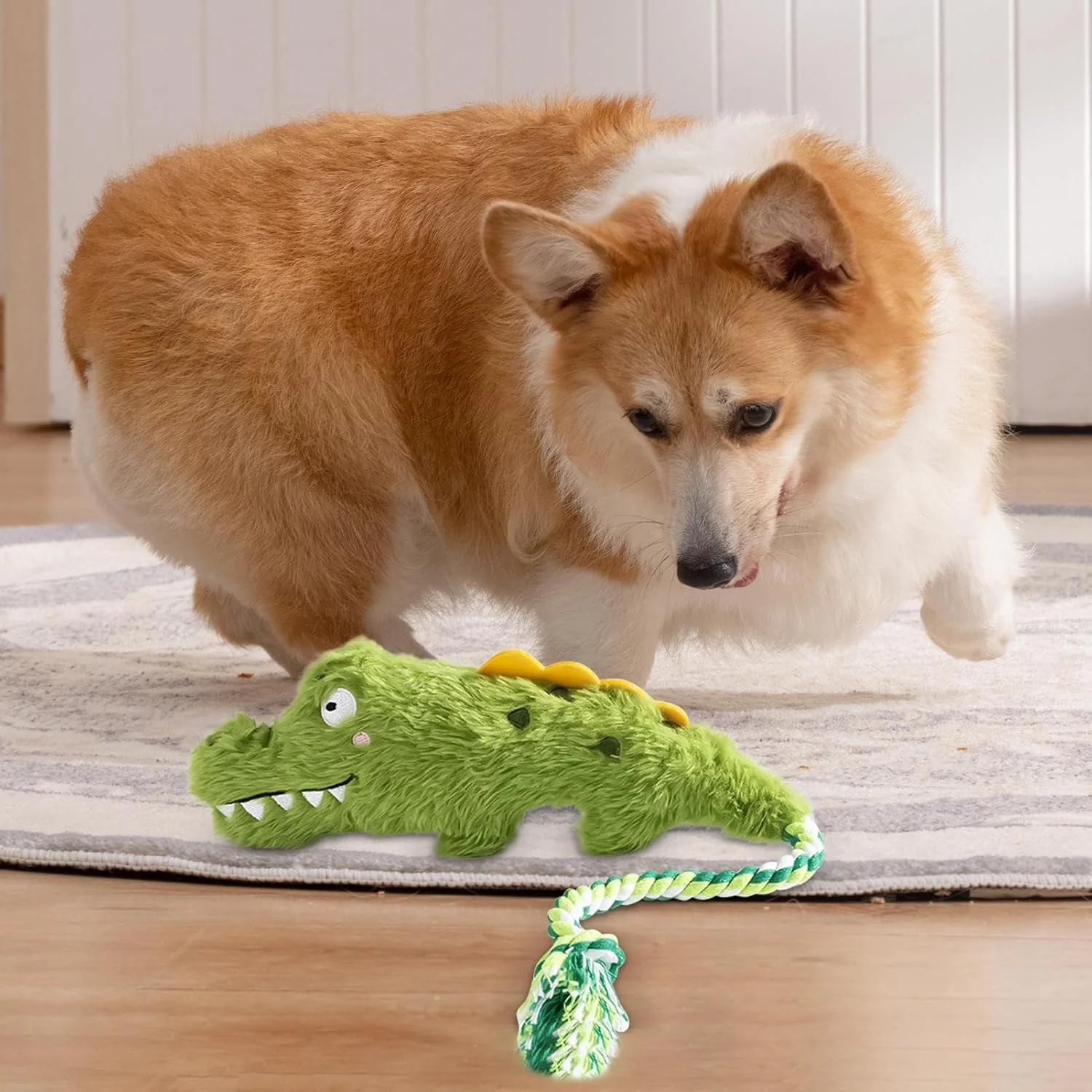 اسباب بازی سگ عروسکی - اسباب بازی سگ به شکل کروکودیل، حیوان عروسکی صدادار | جویدنی نرم و واقعی برای دندان درآوردن، مناسب برای آموزش، بازی در فضای داخلی، خارجی، خانه و پارک اسباب بازی سگ عروسکی - اسباب بازی سگ به شکل کروکودیل، حیوان عروسکی صدادار | جویدنی نرم و واقعی برای دندان درآوردن، مناسب برای آموزش، بازی در فضای داخلی، خارجی، خانه و پارک