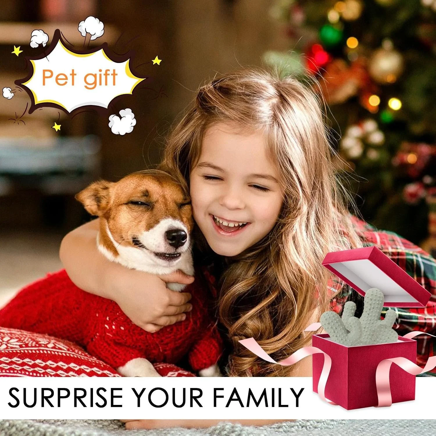 اسباب بازی جویدنی توله سگ برای دندان درآوردن، اسباب بازی سگ صدا دار طرح کاکتوس | جویدن حیوانات خانگی برای تمیز کردن دندان ها و محافظت از سلامت سگ ها و توله سگ ها