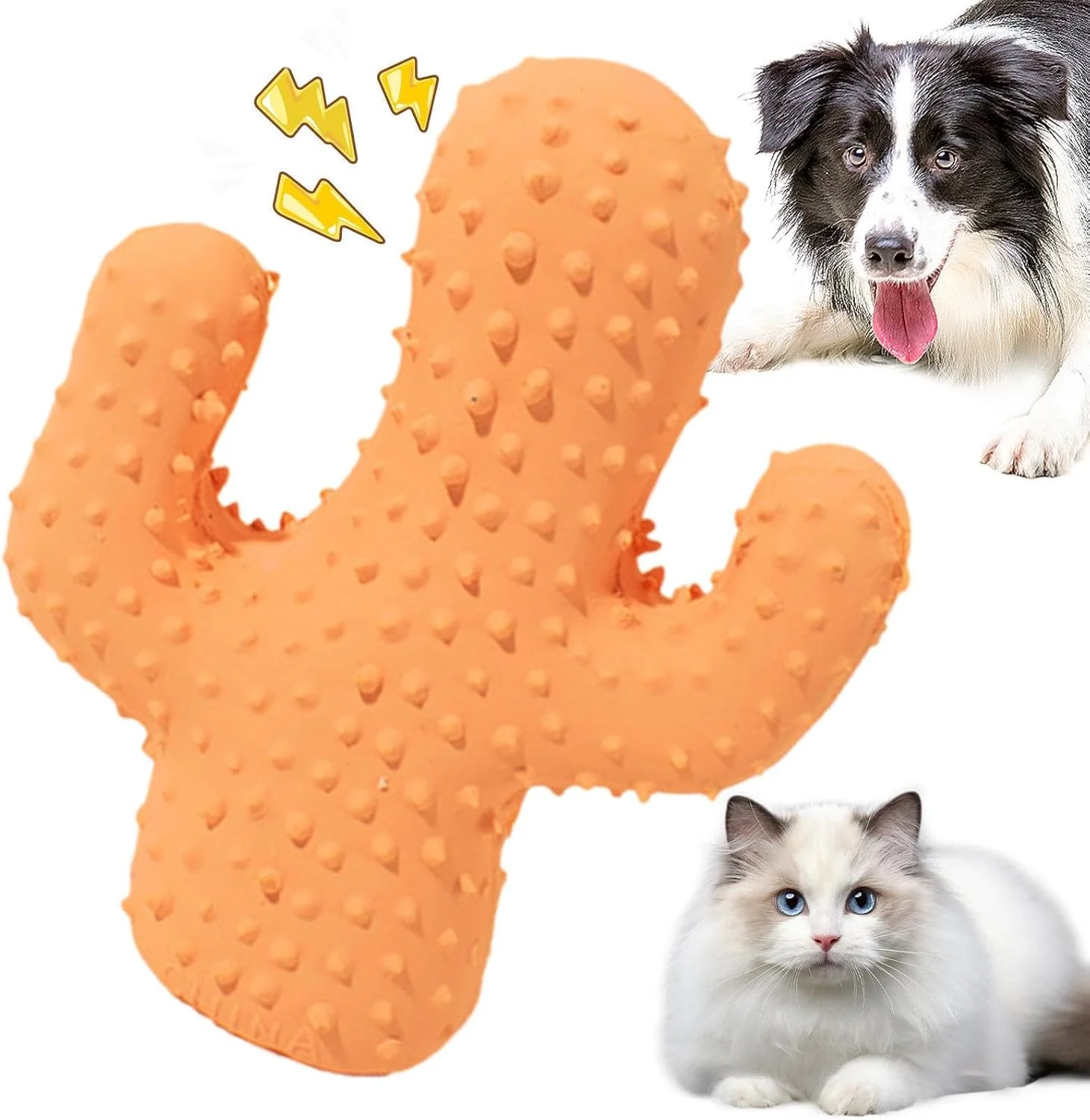 اسباب بازی های توله سگ برای دندان درآوردن سگ های کوچک، اسباب بازی های جیر جیر سگ طرح کاکتوس - جویدن برای حیوانات خانگی، برای بازی در محیط داخلی، پشتیبانی از گاز گرفتن فعال