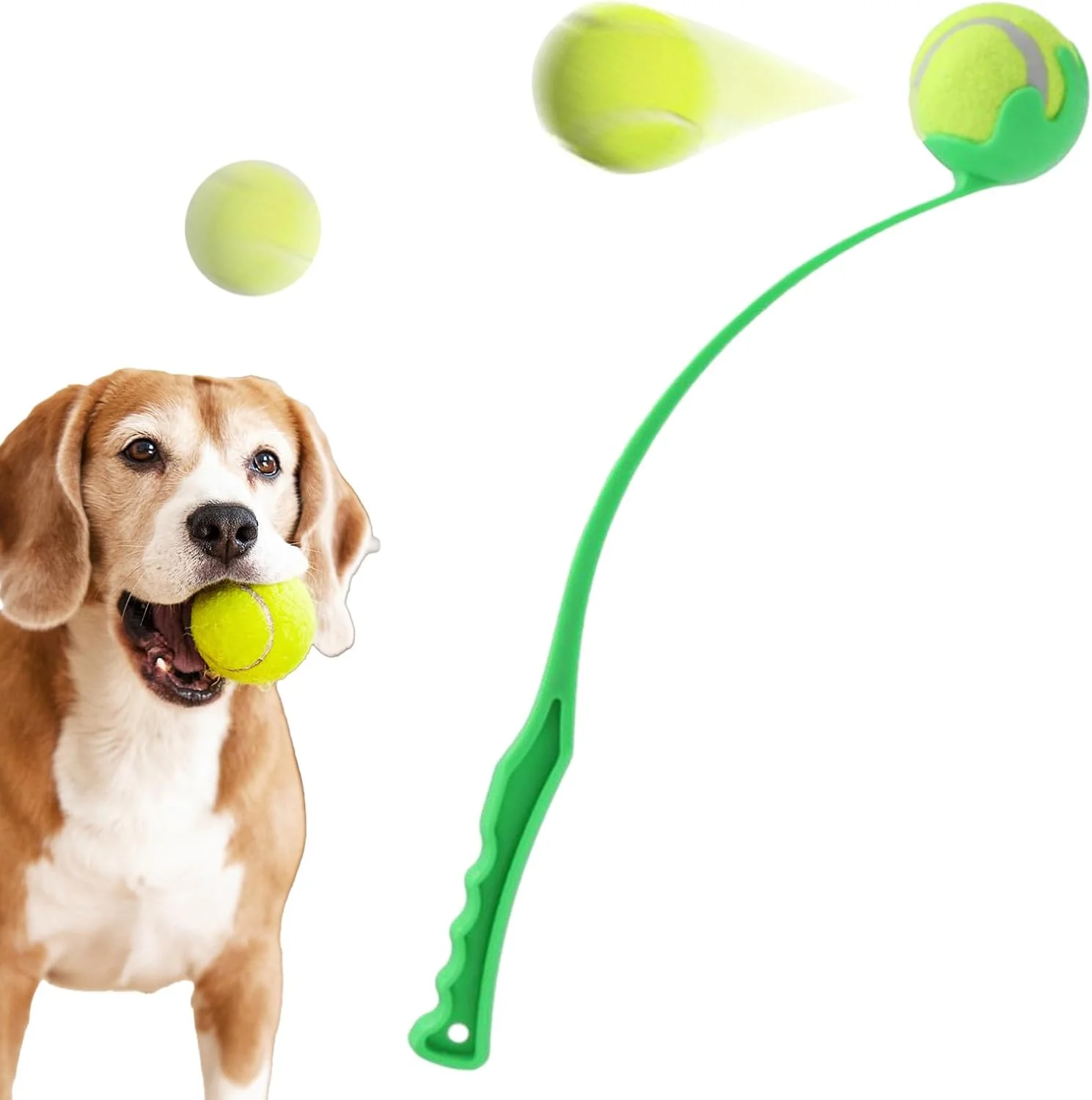 پرتاب کننده توپ تنیس - پرتاب کننده توپ برای سگ های بزرگ با دسته ارگونومیک، اسباب بازی تعاملی پرتاب برای بازی ورزشی حیوانات خانگی در پارک ساحلی